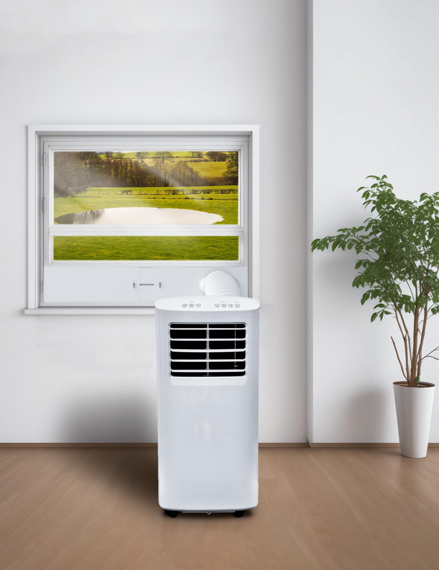 Portable Air Conditioner Window Vent Kit with 82" Length, 5.9" Diameter Exhaust Hose, 13Pcs Universal PVC AC Window Slide Seal with 4 Panel(17" to 63") for Horizontal&Vertical