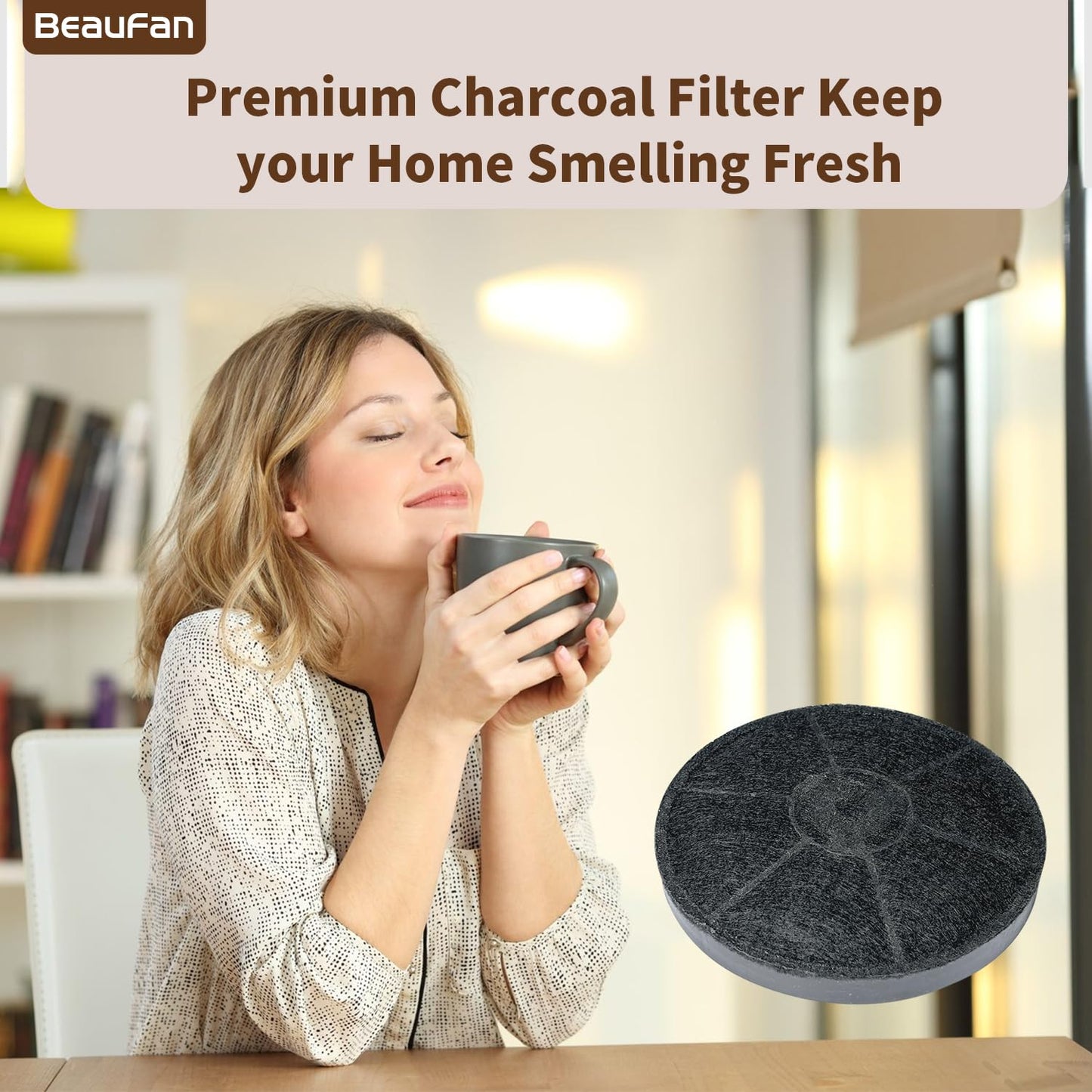 Beaufan Set of 4 Carbon Charcoal Filters Replacement for Winflo 30" Convertible Stainless Steel/Tempered Glass Wall Mount Range Hood Compare to Part #WRHF003S2