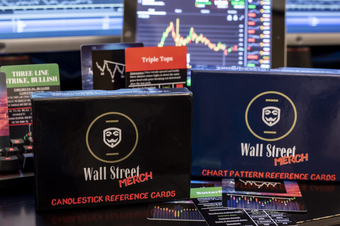 Wall Street Merch Stock Market Chart Patterns Flash Cards for Beginner Day Trading and Learning Bull and Bear Markets, Quick Reference Guides with Technical Investor Analysis