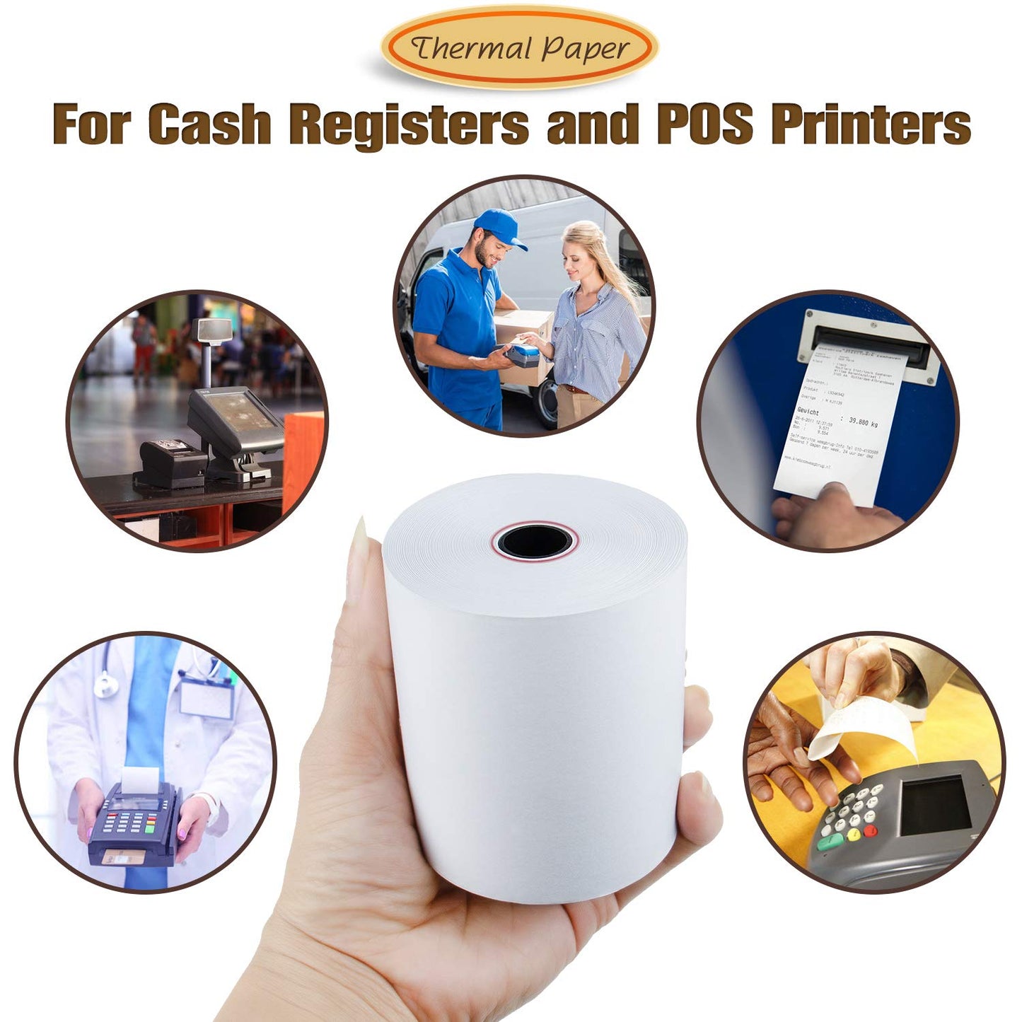 TK Thermal King, (30 Rolls) 3 1/8" x 230' Thermal Paper, POS Receipt Paper for Retail Business Cash Register, Fits Most Credit Card Terminal Point Of Sale