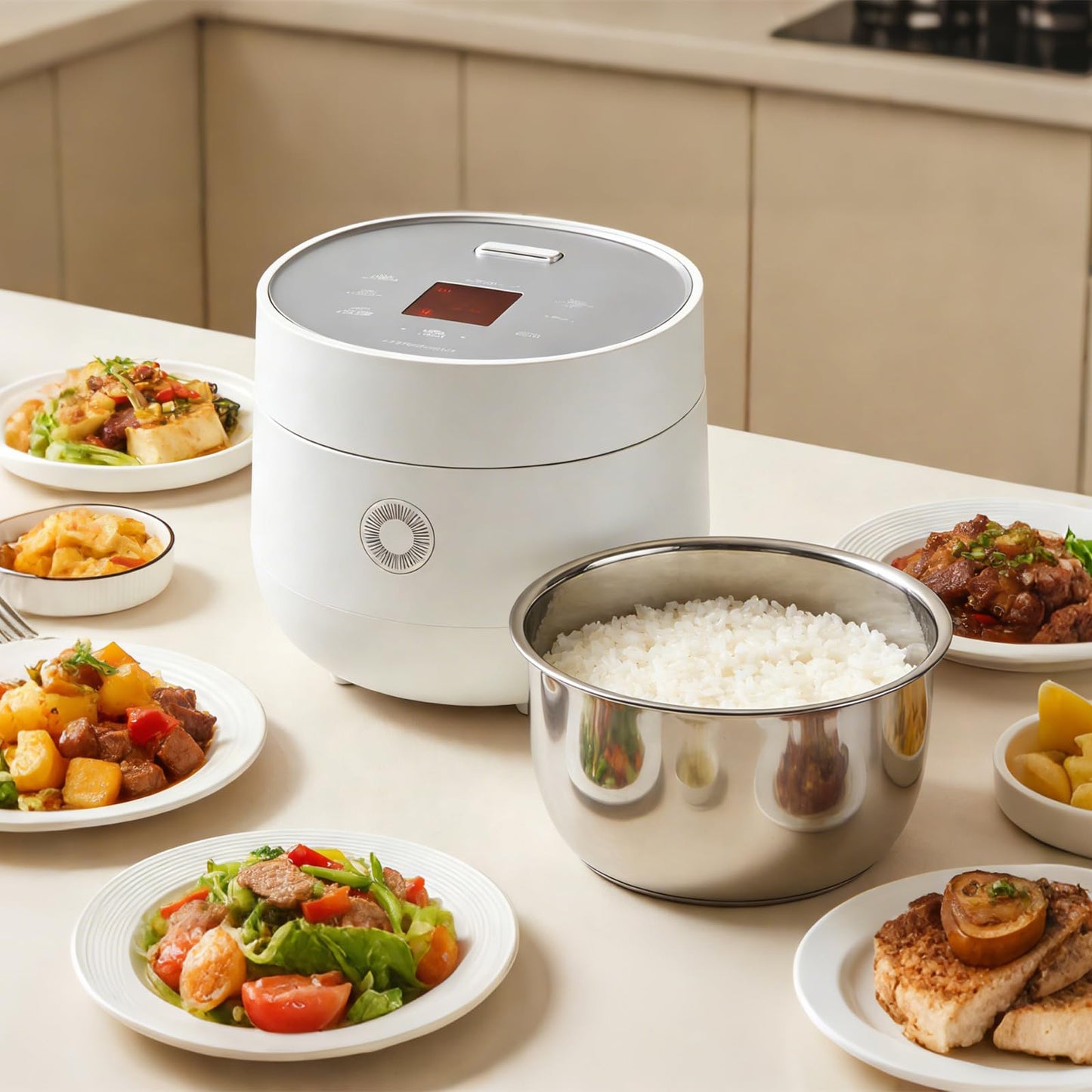 Replacement Rice Cooker 6-Cup Inner Pot Only Compatible with CUCKOO CR-0675FW – 304 Stainless Steel Inner Bowl with Multi-Ply Base, Durable Pots for Multi-Cookers, Easy to Clean and Dishwasher Safe