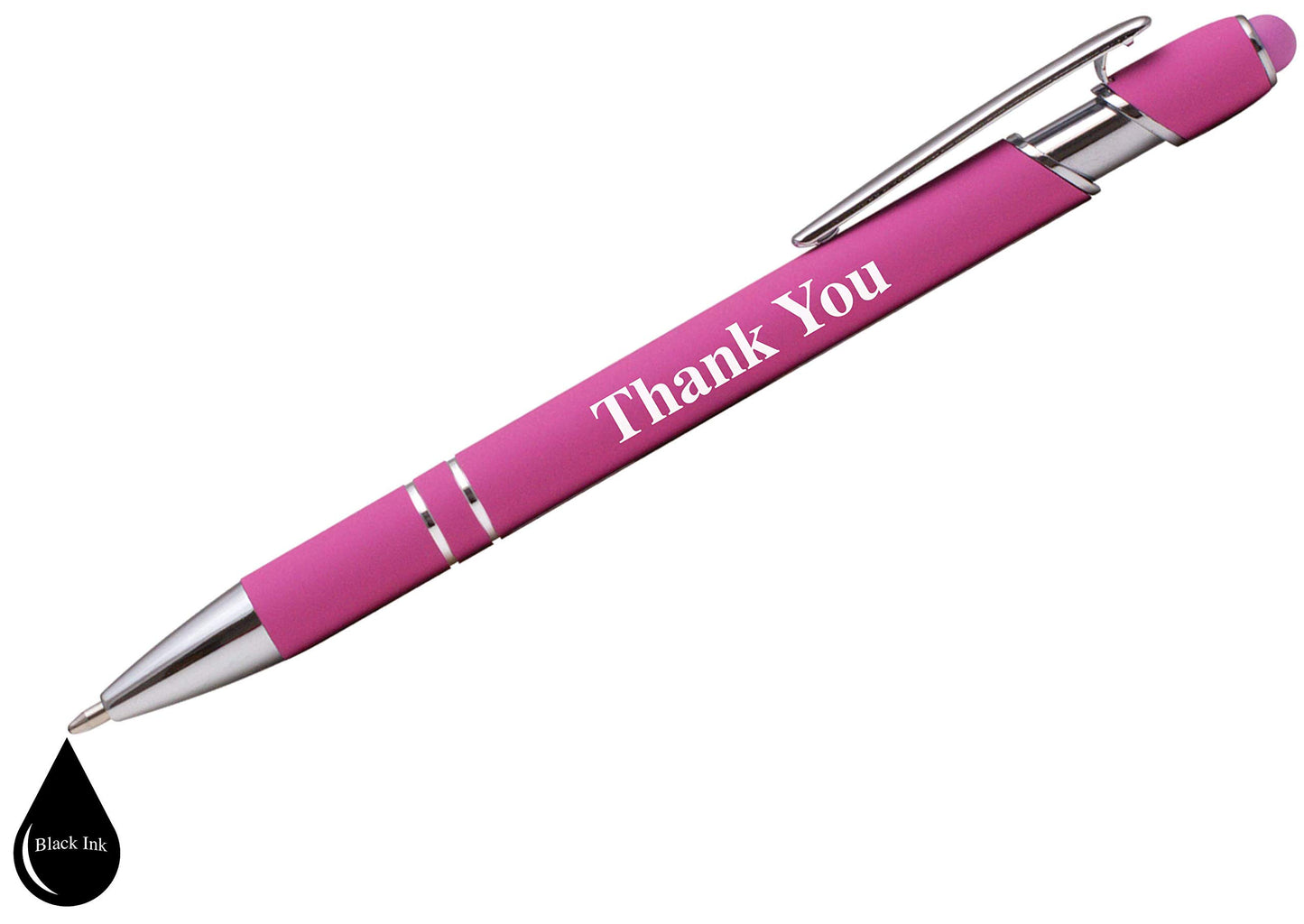 "Thank You" Premium Gift Stylus Pens For All TouchScreen Devices - Metal Soft Touch - 2 in 1 Combo Pen for Events, Parties, Employee Appreciation & More (40 Pack)