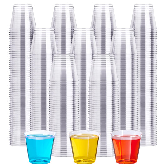 1 OZ 1000 Pack Plastic Shot Glasses, Disposable Cups, 1 Ounce Tasting Cups Party Cups Perfect for Whiskey, Wine Tasting, Food Samples, and Parties