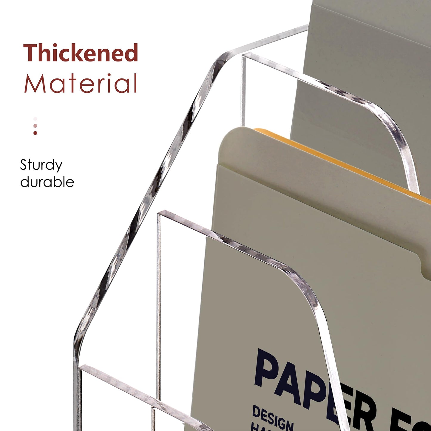 Tfirhuoe Wall Hanging File Folder Organizer for Desk, 3-Tier Acrylic Magazine Rack Wall Mount File Holder, Clear Paper Document Office Organizer - 1 Pack