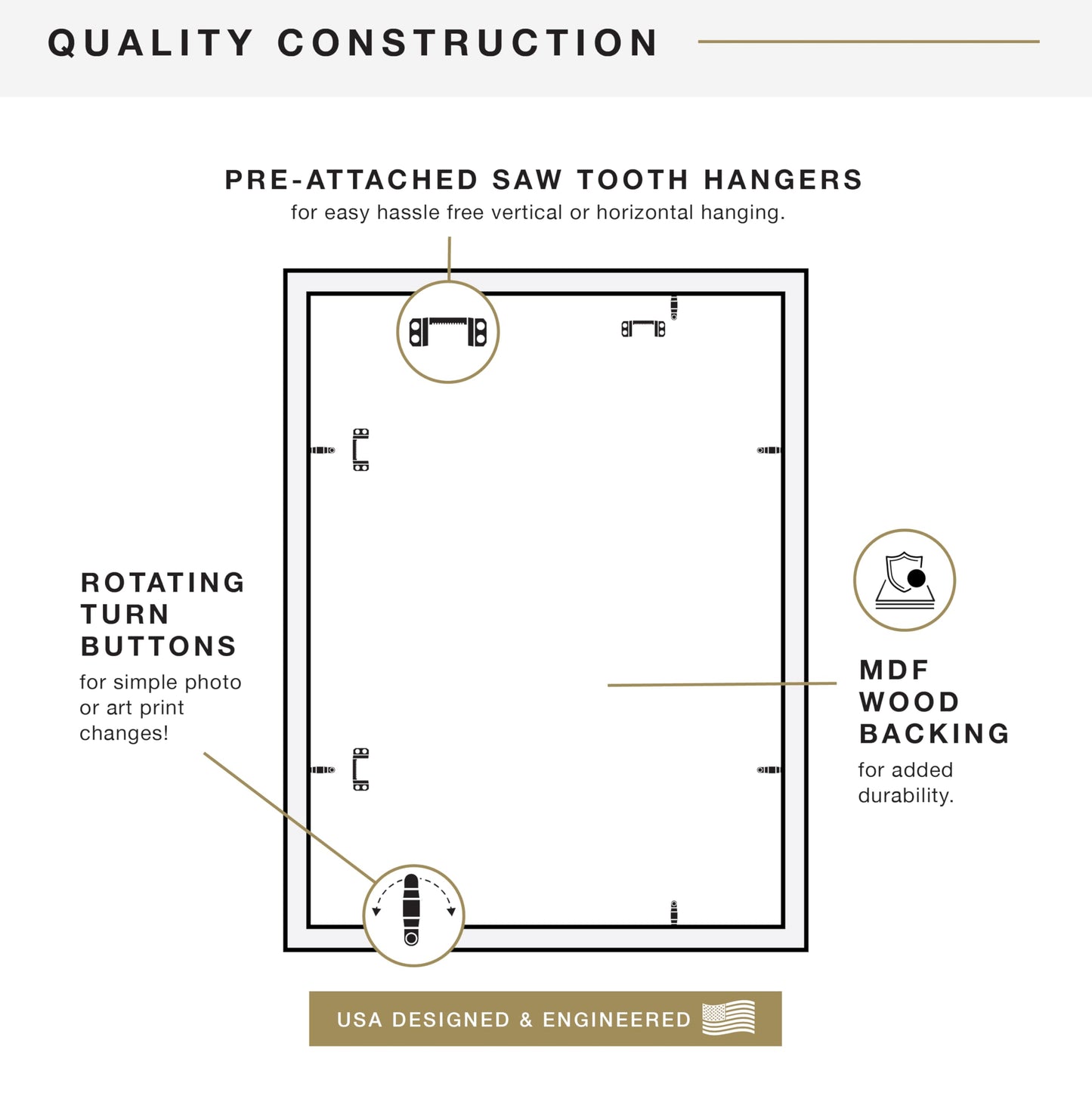 MCS Studio Gallery 18x24 Poster Frame Black Woodgrain Engineered Wood, Vertical & Horizontal Wall Hanging Large Picture Frame for Photos, Posters & Art Prints (1-Pack)