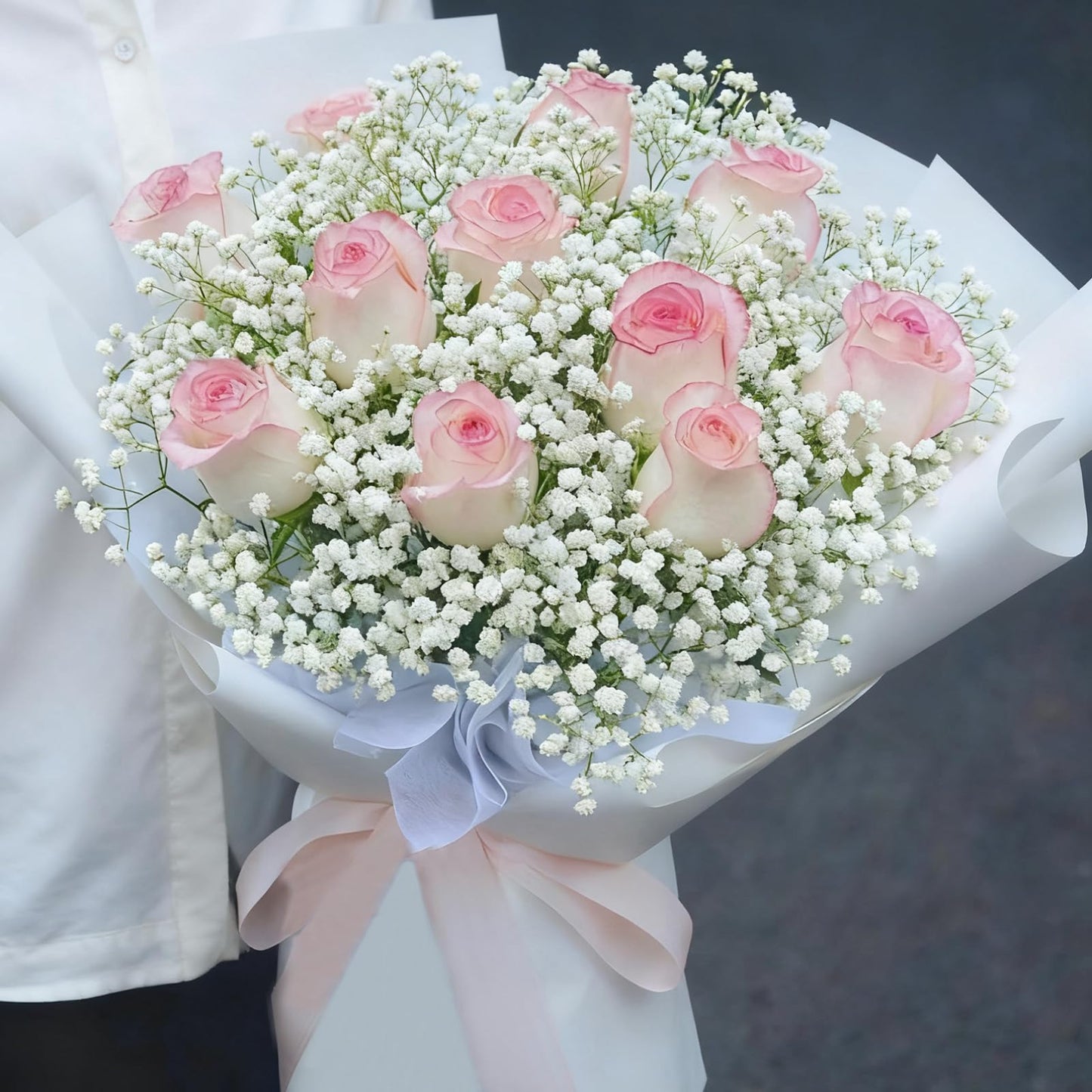 Cherica 100Pcs Babys Breath Artificial Flowers-Gypsophila Babys Breath Flowers Artificial Bulk-White Real Touch Fake Flowers for Wedding Home Garden Decor