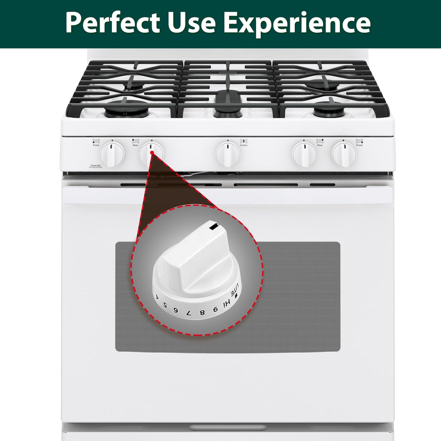 Anniparts KIP 5G92 WB03X24795 Stove Knobs Cooktop Replacement Parts for GE Cooktop Gas Range Stove Top White Plastic JGBS66DEK3WW Electric Oven Control 222D5793 Knobs 5 Pcs