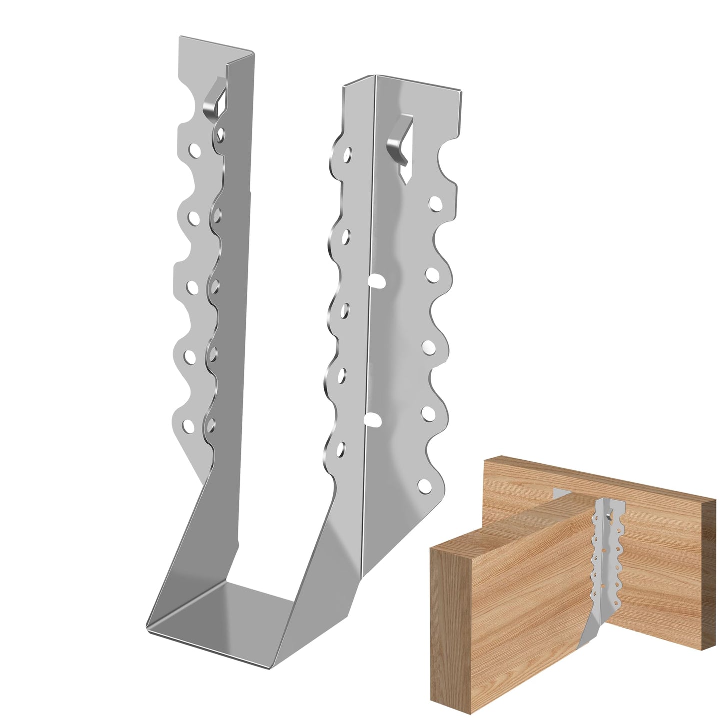 (30-Pack) Calvana 2x8 Brackets for Wood, Joist Hangers, Rafter Brackets, Versatile Rafter Ties, Made from Durable 20-Gauge Carbon Steel