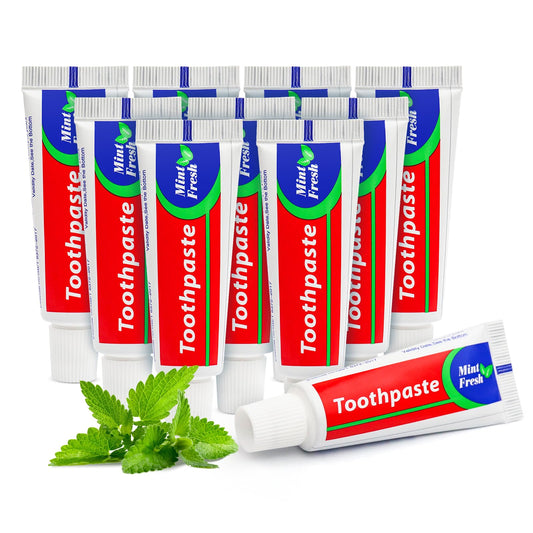 100 pcs Travel Size Toothpaste Bulk, 0.88oz/25 Grams Small Toothpaste Travel Size Bulk 4x1.4 inches Mint Mini Disposable Toothpastes for Hotel,Guests,Homeless,Charity