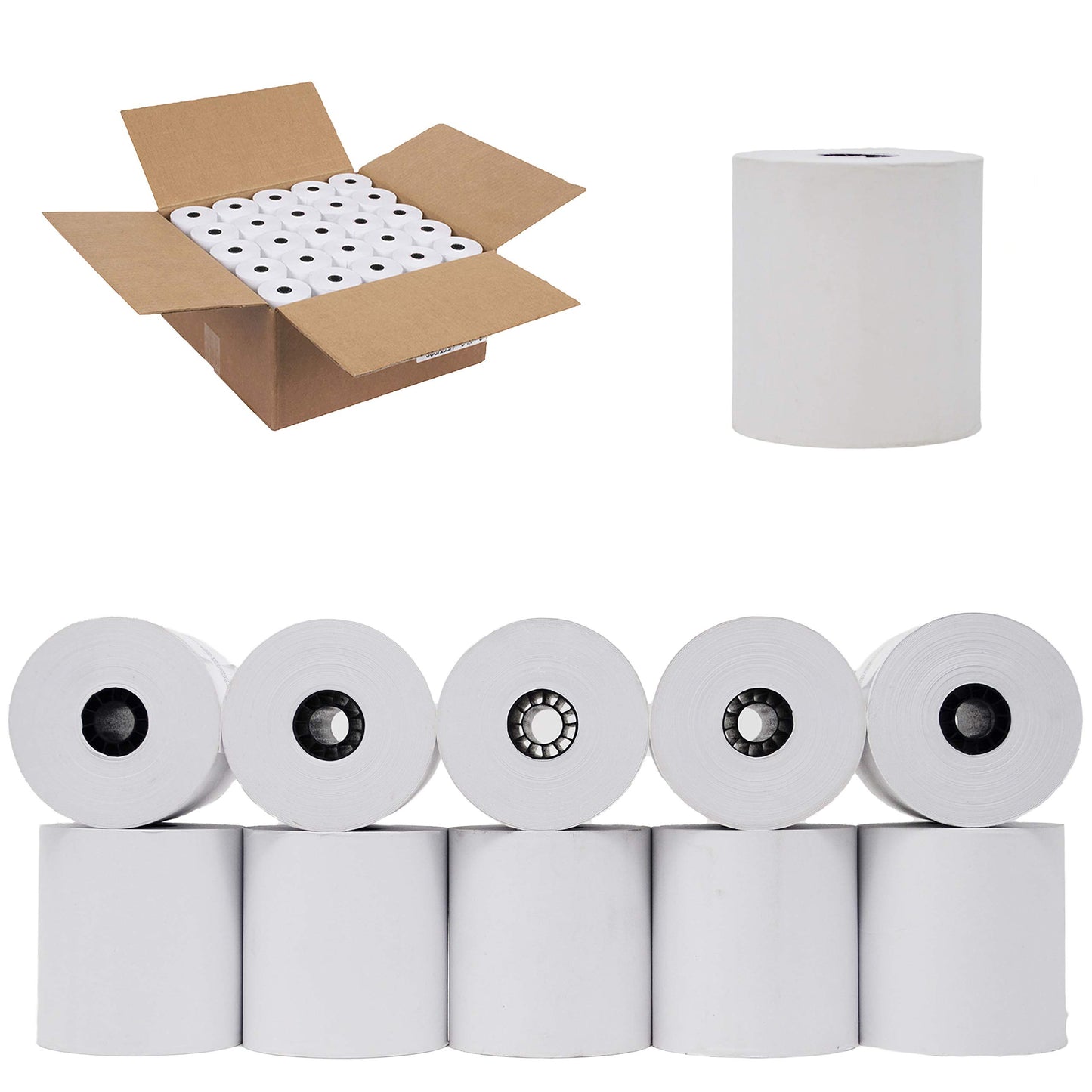 (32 Rolls) 3" x 165' 1 Ply Bond (Non –Thermal Kitchen Printer Paper) POS Receipt Cash Register For Star SP700 SRP275 SMP200 TMU200 MP500 NCR 2174 XR200 IMPACT Printers Requires Ribbons Erc30/34/38