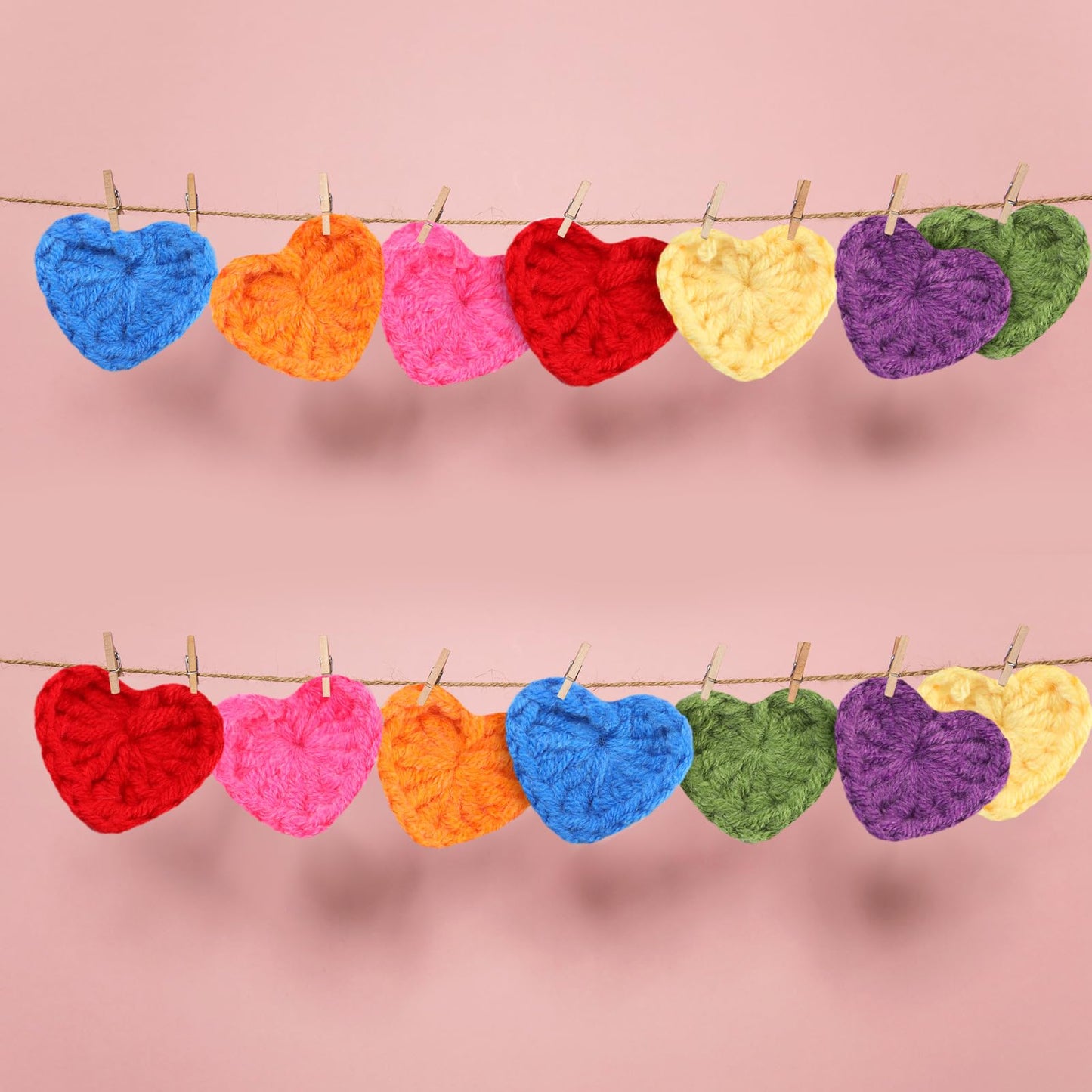 Mindsoft Emotional Cheer Support Gift Bulk Cute Hand Crocheted Pocket Hug Heart Inspirational Cards and Bags Party Favor for End of Year Preschool Toddler Boy Girls(140 Sets)