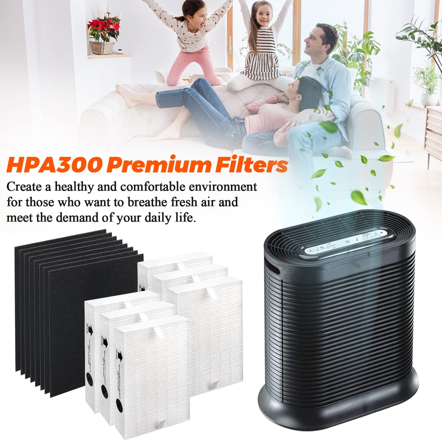 6 Pack HPA300 Filter R Replacement for Honeywell Air Purifiers HPA300 HPA200 HPA100 HPA300 HPA304 HPA8350 HPA3300b HPA5300 Replace HRF-R3 & HRF-R2 & HRF-R1&HRF-AP1-8 Pre filters A by Blutoget