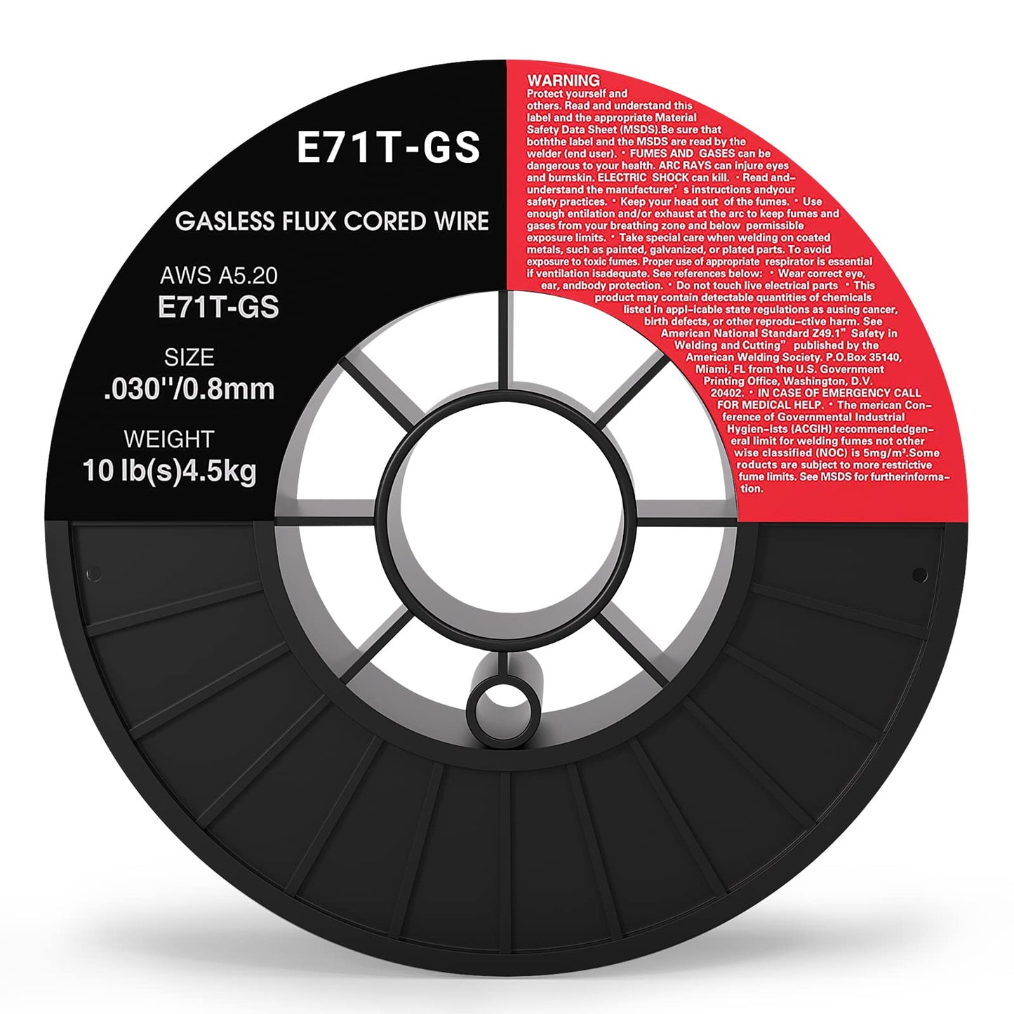 0.030 Flux core Welding Wire, 1 Spools E71T-GS 10lbs(4.5kg) Low Splatter gasless Carbon Steel Mig Welding Wire Compatible