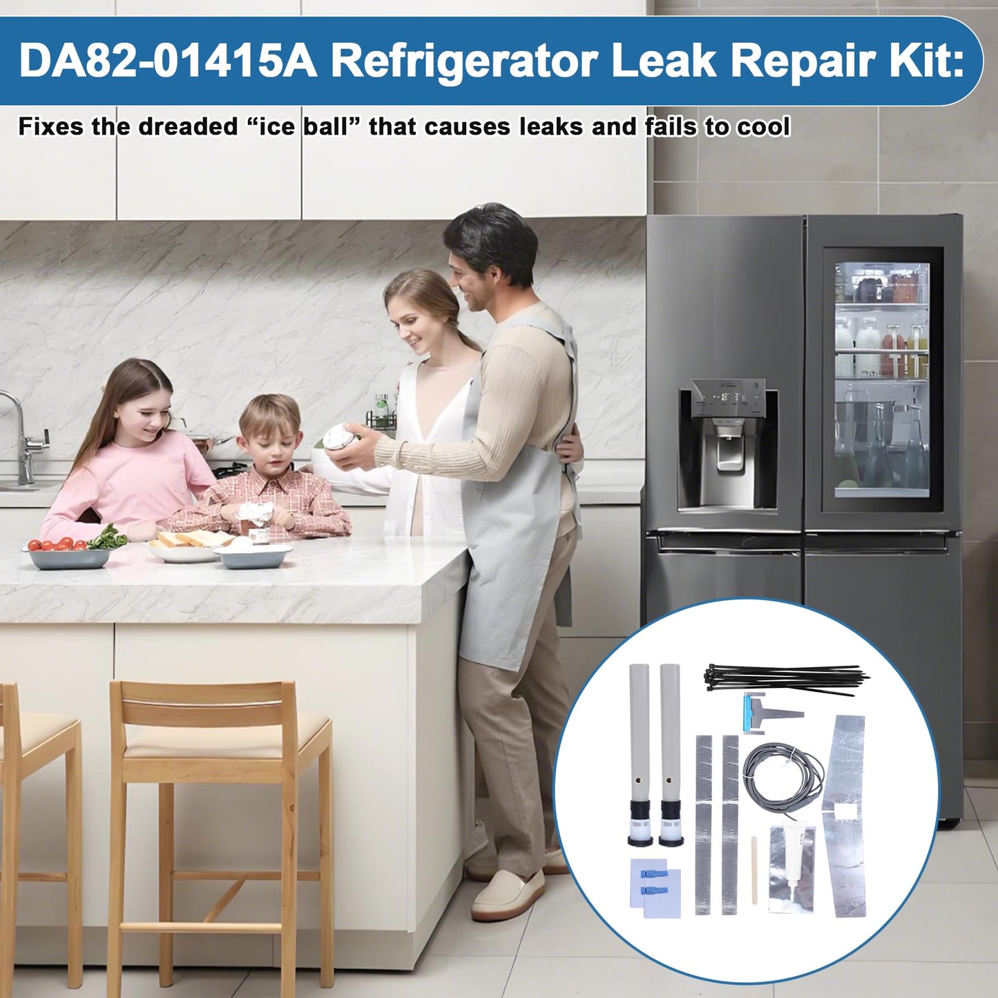 DA82-01415A Replacement for samsung refrigerator water leak service kit Refrigerator Water Leakage Secondary Heater and Moisture Kit Part# AP5957964 PS10058968 - with Instruction