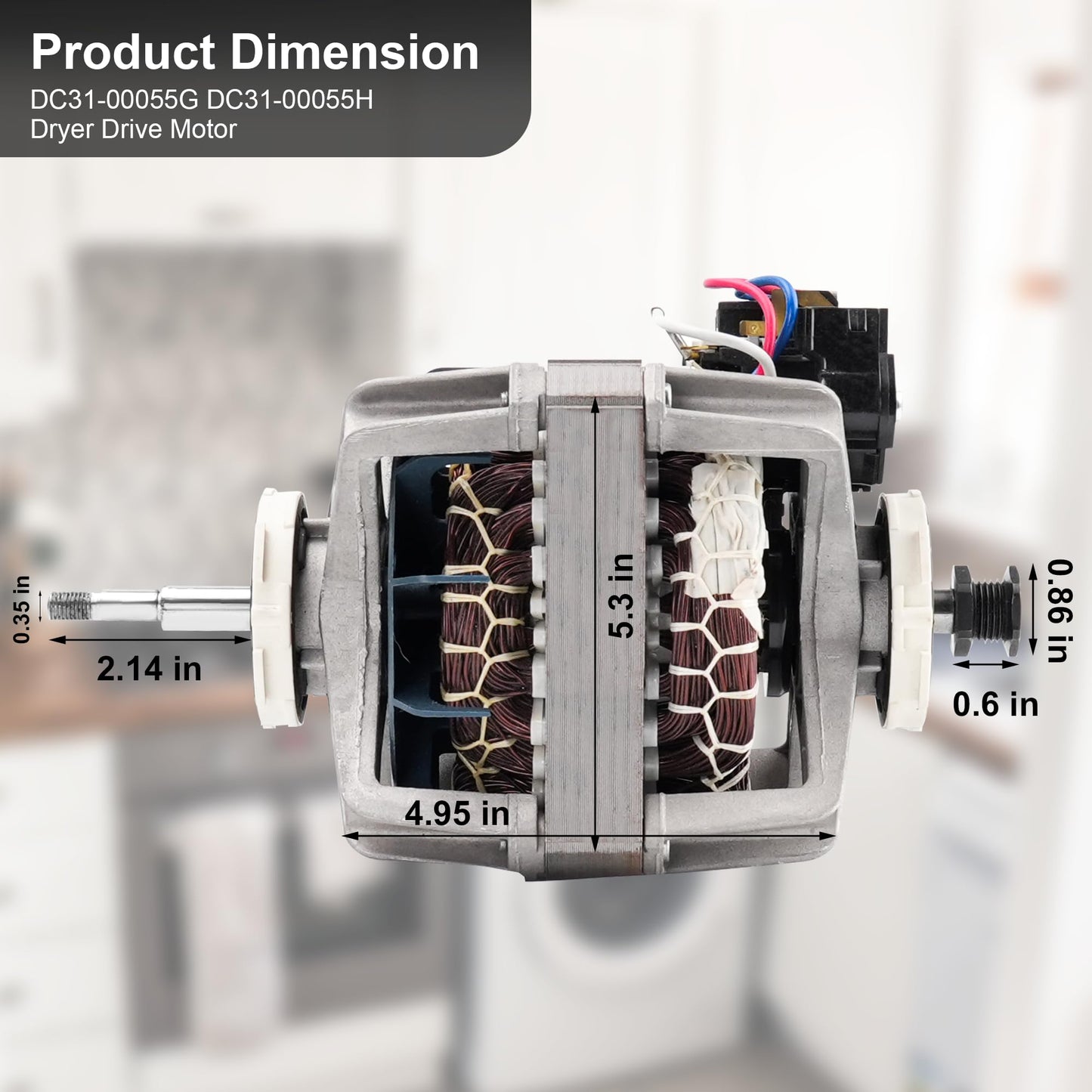 DC31-00055G DFS270ZSEL1 DC31-00055H AP5331095 DC31-00055D Dryer Motor fit for Samsung Kenmore Dryer Motor Replacement DV45H7000EW DV48H7400EW DV42H5000GW DV45H7200EW DV338AEB DV45K6500EV prime&swift