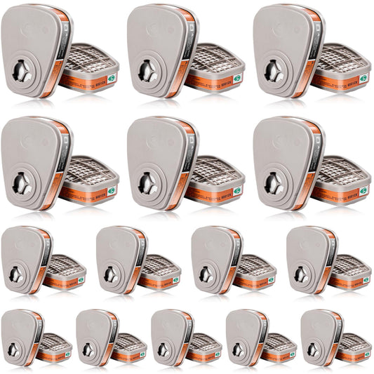 (15Pairs) 6001 Filter Cartridges for Respirator - Activated Carbon Respirator Cartridges Filter Against Organic Vapor/Gases/Dust/Chemical/Particulates Compatible with 6200, 6800 Series Respirator