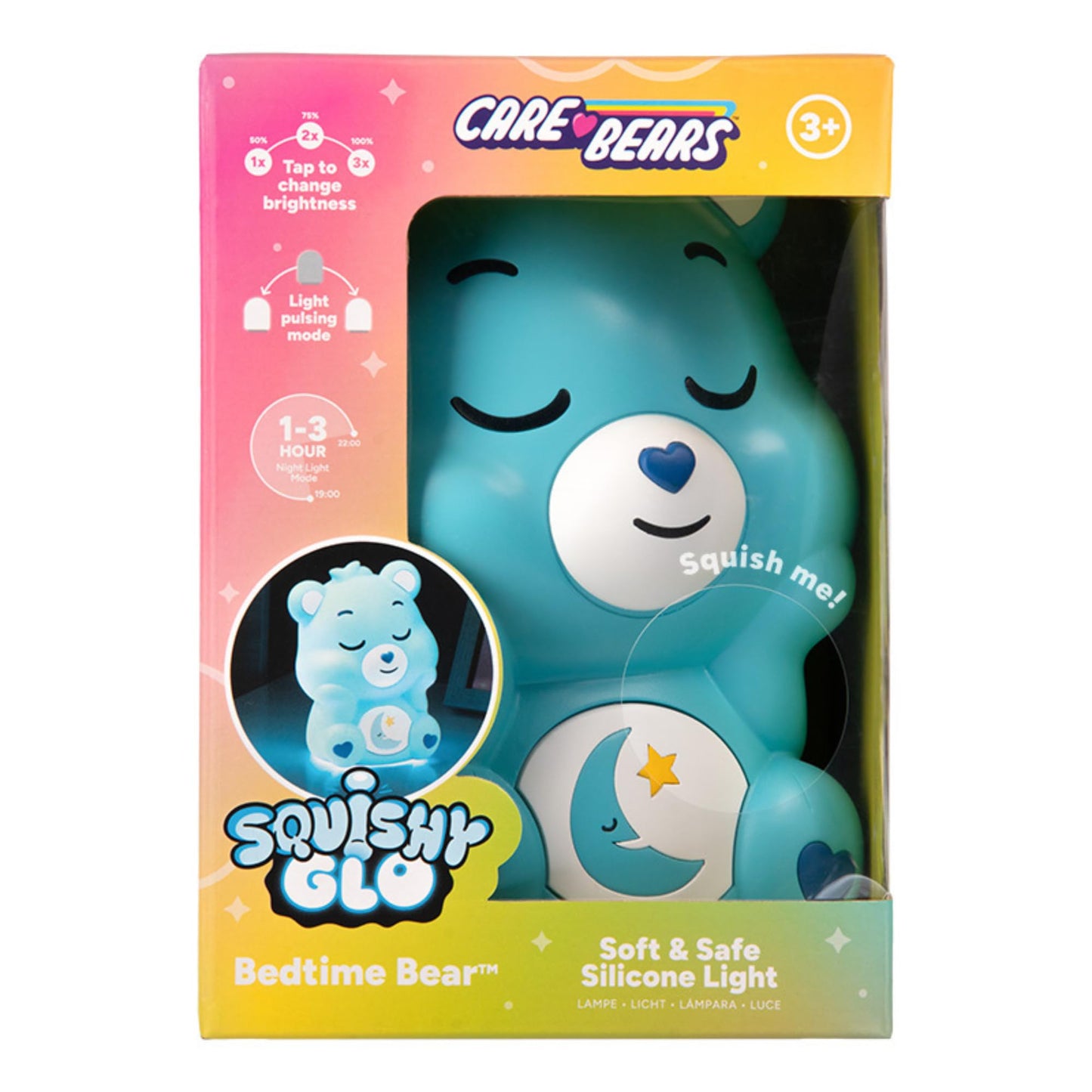 Paladone Care Bears Bedtime Bear SquishyGlo Silicone Light, Officially Licensed Lamp for Kids, Teens, Adults, Girls, Women, Cordless & Rechargeable Bedroom Décor, Collectible Pop Culture Gift