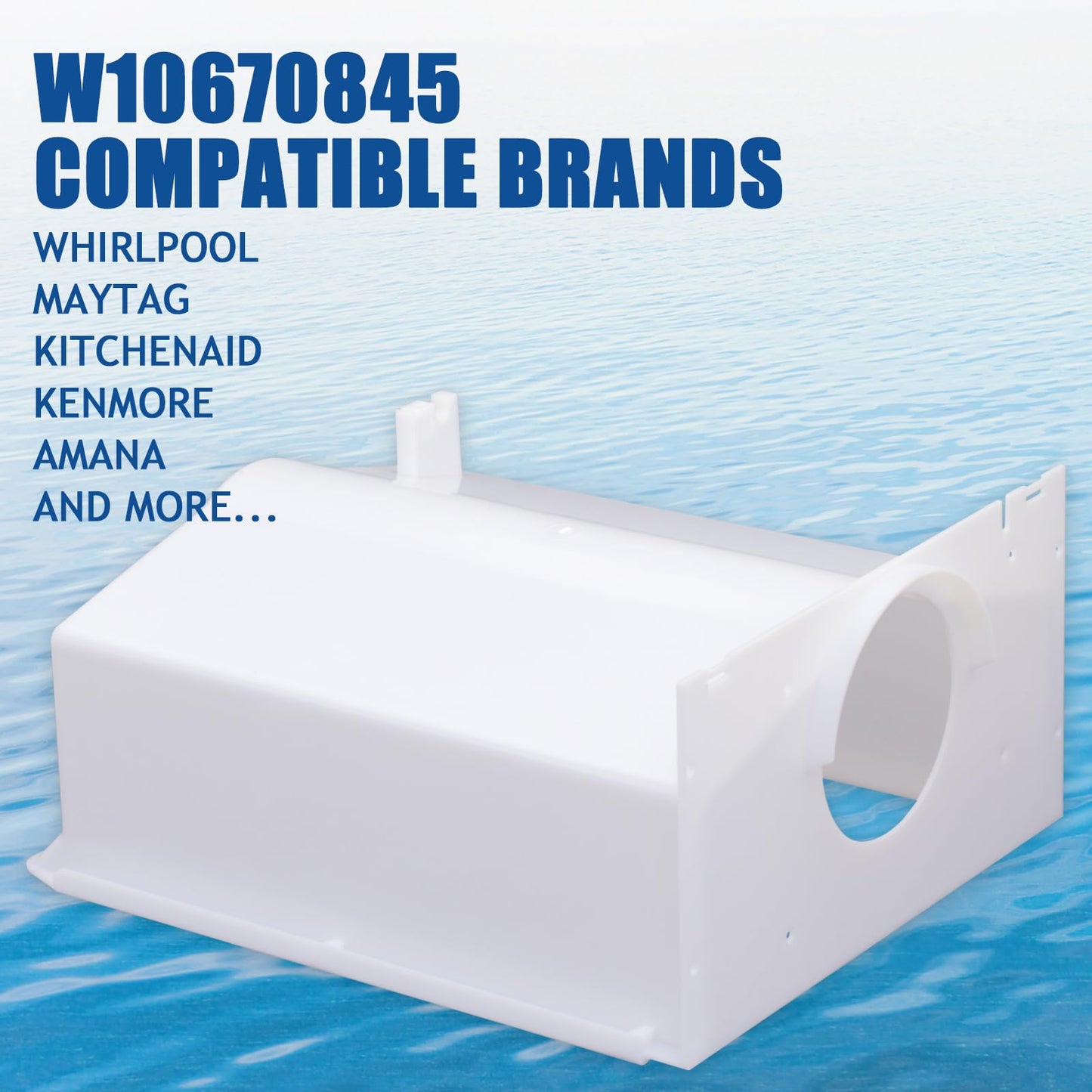 W10670845 AP6023698 Ice Maker Replacement Parts Refrigerator Ice Bucket Compatible with Whirlpool, Kenmore, kitchenaid, Amana Refrigerator Ice Bucket Fits 2196091, 1115342, 1115372, 2152701, etc.