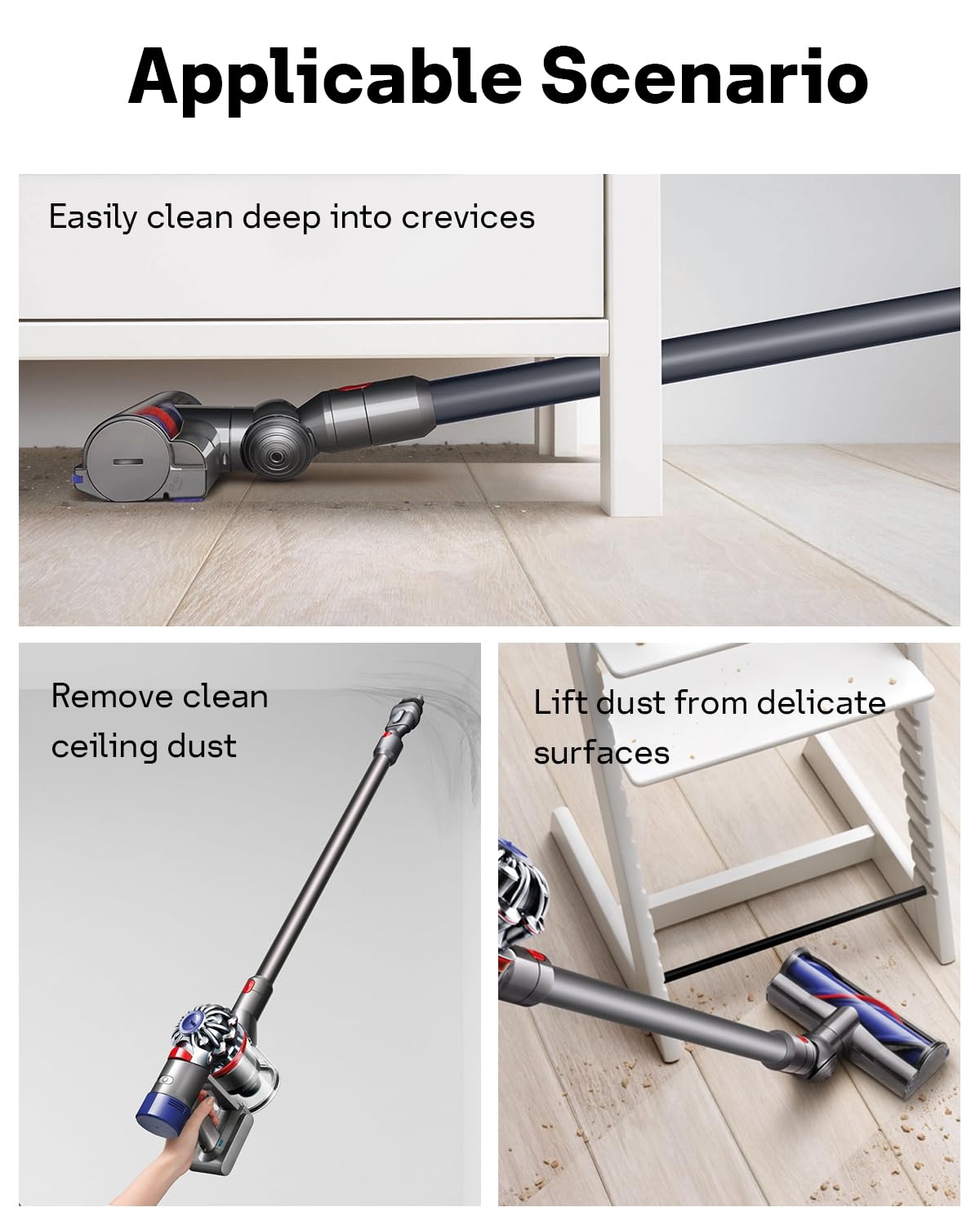 Leemone Replacement Wand Quick Release Wand for Dyson V7 V8 V10 V11 V15 Cordless Stick Vacuum Cleaner Extension for Dyson V11 V10 V8 V7 Handheld Trigger(Grey)