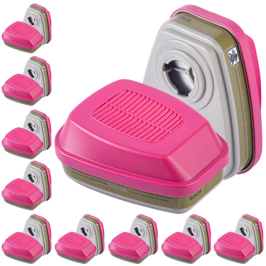 10 Pair Respirator Cartridges, 60926 Respirator Filters, Filtering Formaldehyde, Acid Gases, Particulates, Chemical and Paint, Organic Vapors Cartridge for 6200 6502 7502 4008 6800 Series Respirator