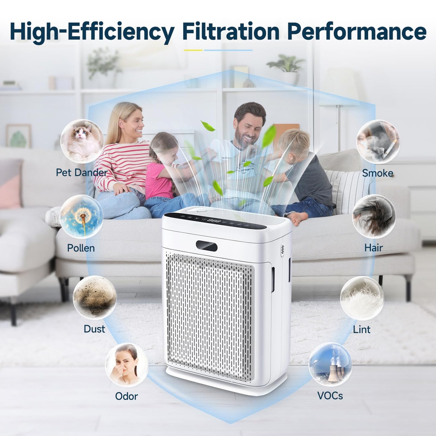 4 Pack F1 Replacement Filter Compatible with AMEIFU F1 Air Purifier, Double-Sided Filters for Home Large Room Up to 2200 Sq Ft, H13 True HEPA and Activated Carbon Filter
