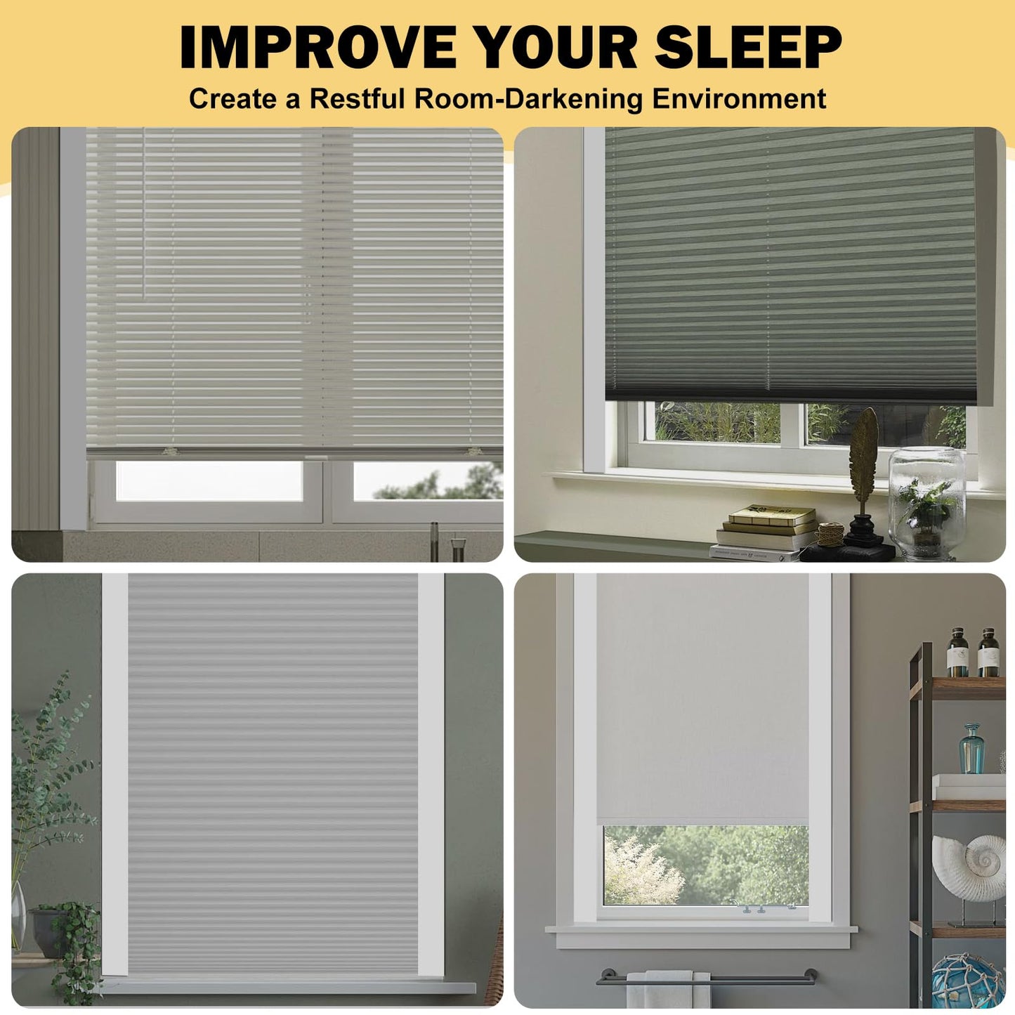Blackout PVC Light Blocking Strips for Window Shades and Blinds - Blocks Light Along The Sides of Blackout Blinds,Side Tracks for Cordless Shades, Light Blocking Strips for Bedroom (White, 58",2Pcs)