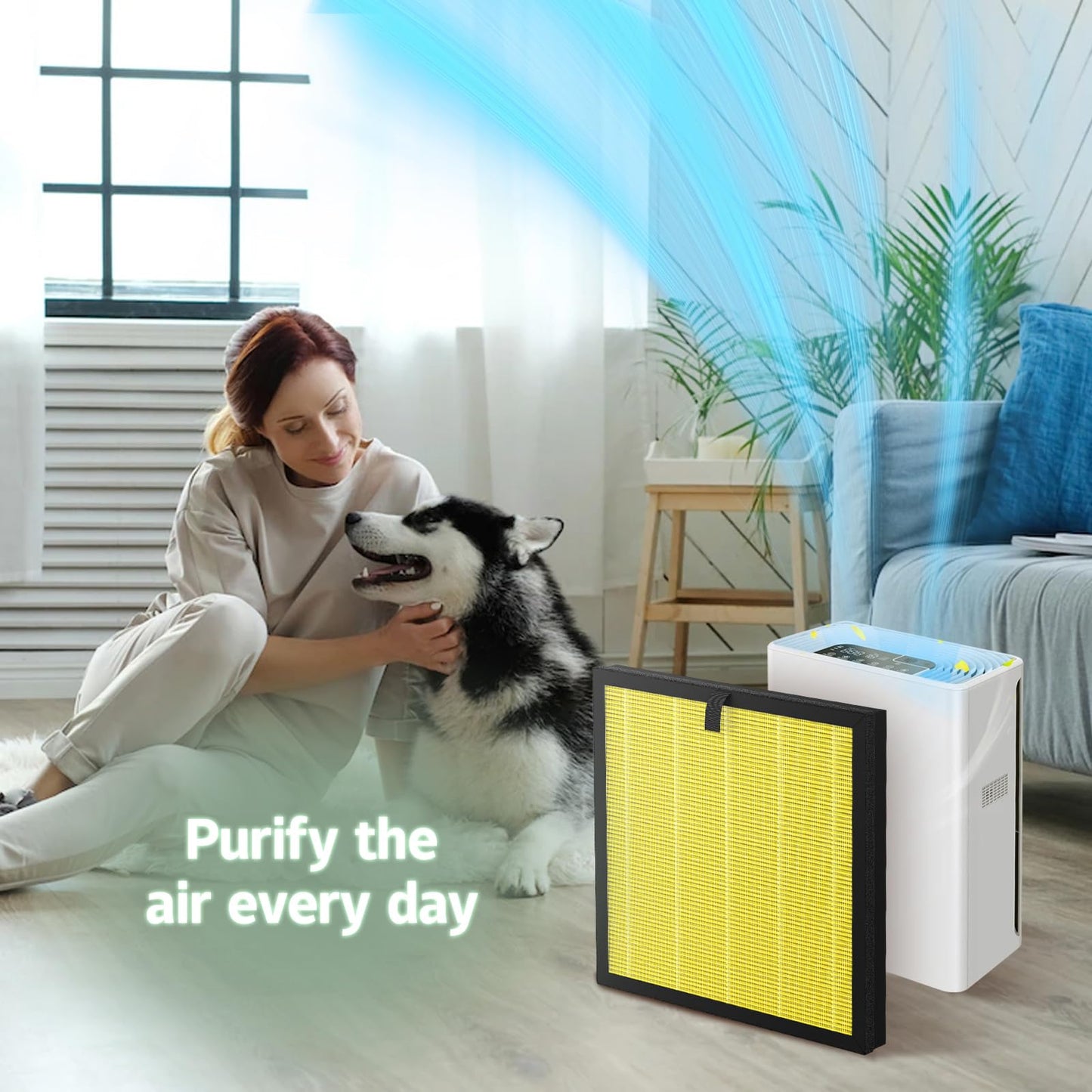 4 Pack G3 A3 Pet Filter Compatible with AMEIFU G3 Sferf-30 (FXAP2W) and VEWIOR A3 Air Purifier, 3-in-1 High-Efficiency Air Filter