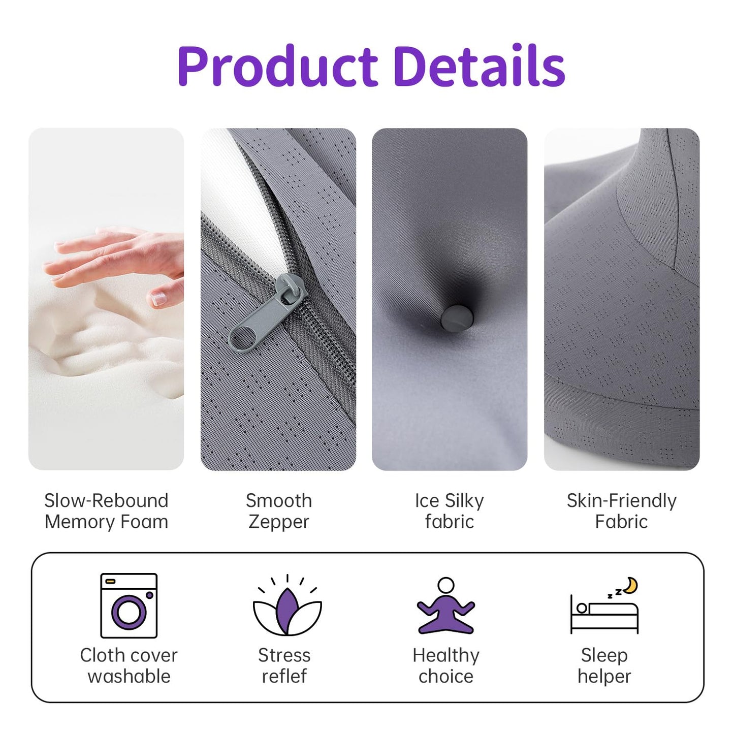 MOONOUU Piercing Pillow for Side Sleepers, Memory Foam Ear Hole Pillow for Ear Pain Relief & CNH, Cervical Neck Support Pillow, Ergonomic Butterfly Design with Cooling Cover