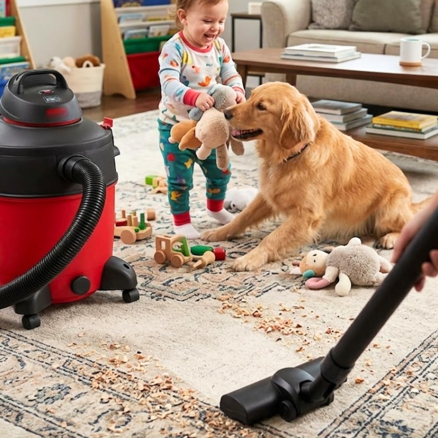 for Shop Vac Turbo Brush Head Vacuum Attachment for Rugs/Low-Pile Carpet/Hard Floor with Universal Hose Adapter Kit Fits 1-1/4'', 1-1/2'', 2-1/4'' & 1-3/8'' Hoses, Attachments for Pet Hair Removal