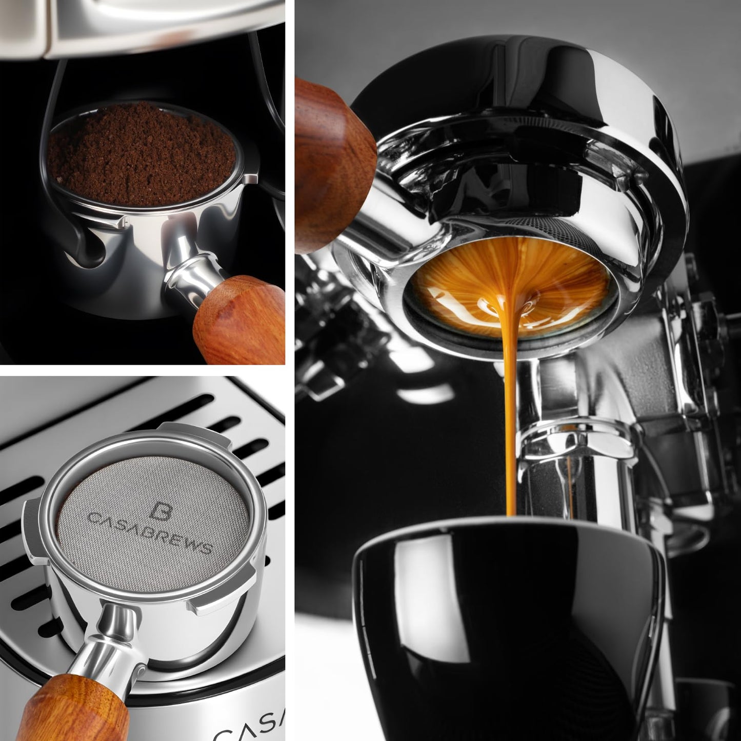 CASABREWS 51mm Bottomless Portafilter with Puck Screen & Filter Basket, 3 Ears Espresso Handle for CM5418 & 3700Essential