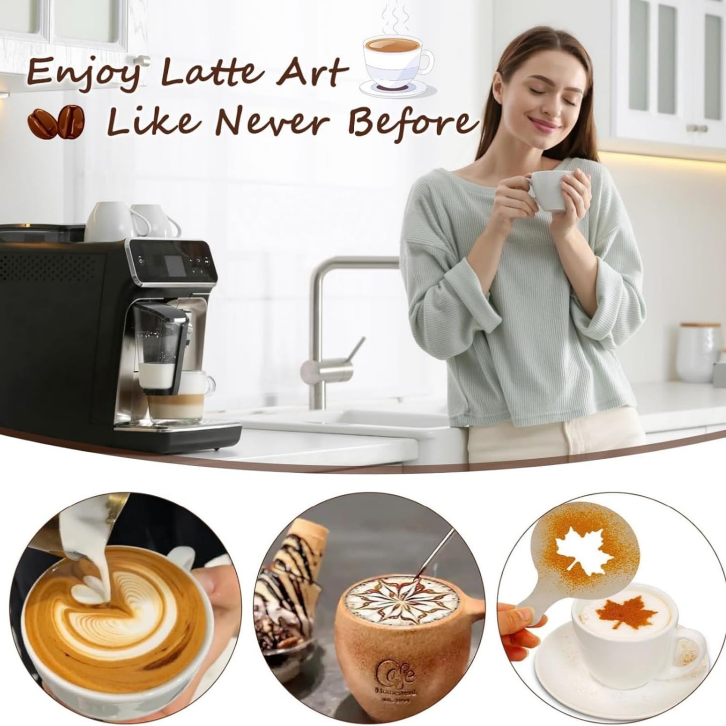 Midochin 25PCS Espresso Accessories Kit - 51mm Spring Loaded Coffee Tamper Set, WDT Tool, Tamper Mat, Coffee Stirrer, puck screen, Frothing Pitcher, Art Pen, Dosing Funnel, Sprinkler Powder, Stencils