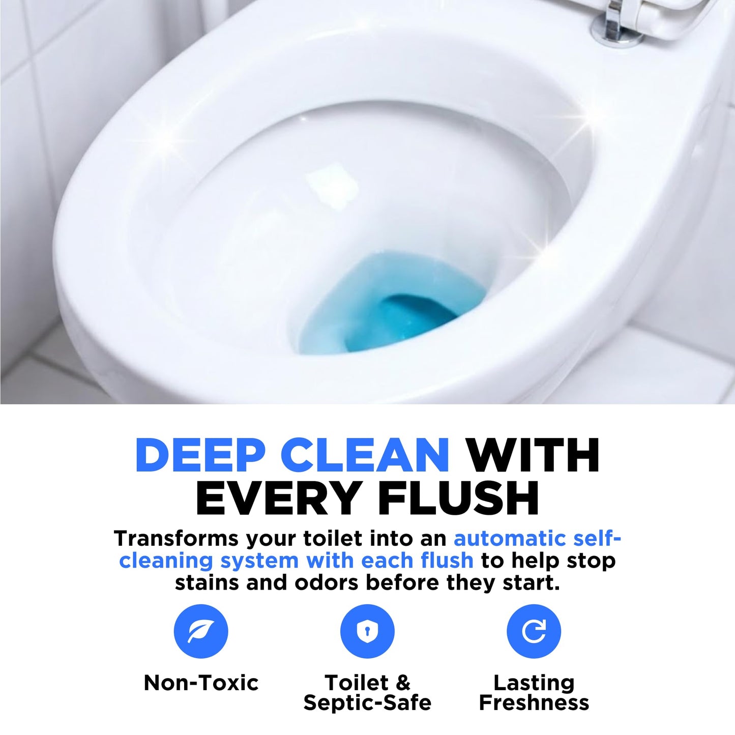 Happy Toilet Cleaner Automatic Toilet Bowl Cleaner 2 Pack - Easy to Install Toilet Tablet Holder - Self-Cleaning Toilet System, Deep Clean with Every Flush - Made in the USA