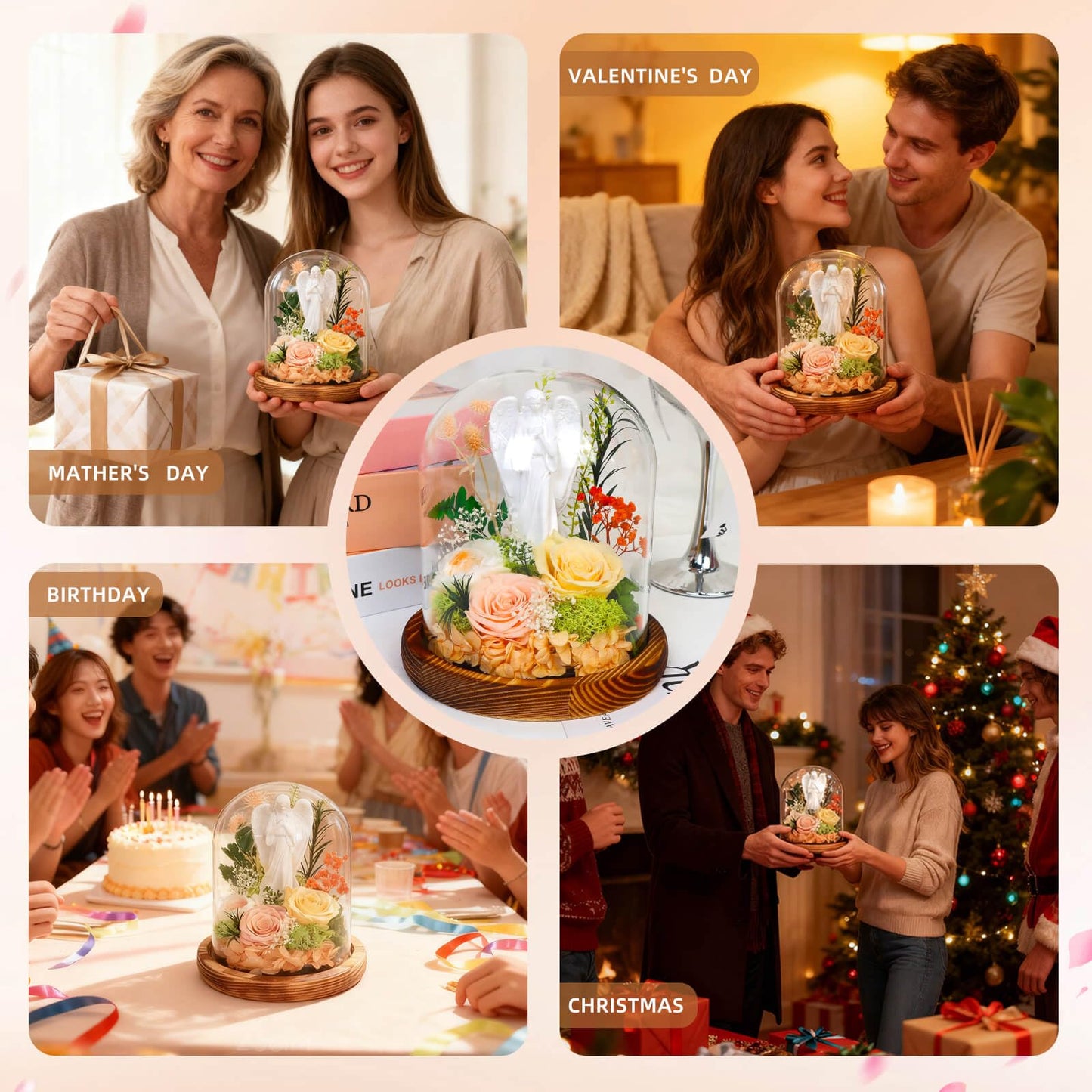Harmolia Birthday Gifts for 40 50 60th Women Fresh Flowers for Delivery Forever Preserved Real Rose Anniversary for Mom Grandma Her Wife Sister Best Friend