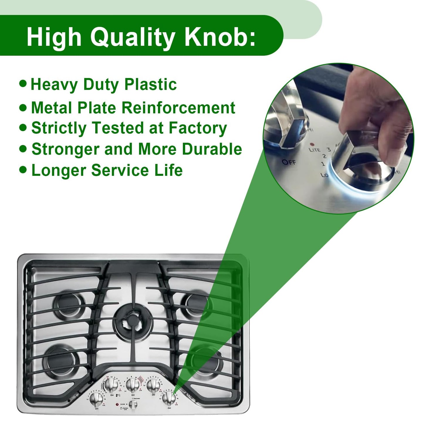 5PCS WB03X25796 Gas Cooktop Knob Fits for ge Profile Stove Knobs, Fit Model PGP953SET1SS PGP986SET1SS PGP959SET1SS PGP976SET2SS - Replaces AP5986232 PS11721433 4362262 WB03T10326