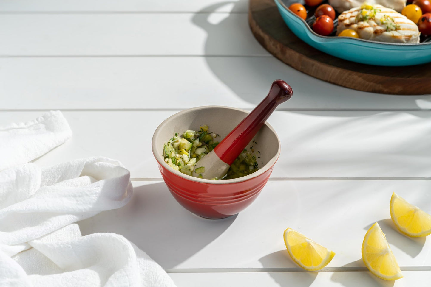 Le Creuset Stoneware Mortar & Pestle, 10 oz., Artichaut