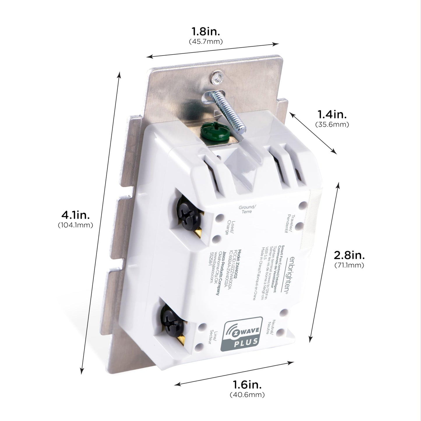 Enbrighten Z-Wave Plus Fan Control, Works with Alexa, Google Assistant, 3-Way Compatible, ZWave Hub Required, Repeater/Range Extender, Smart Ceiling Fan Control, Smart Switch, White & Almond, 14314