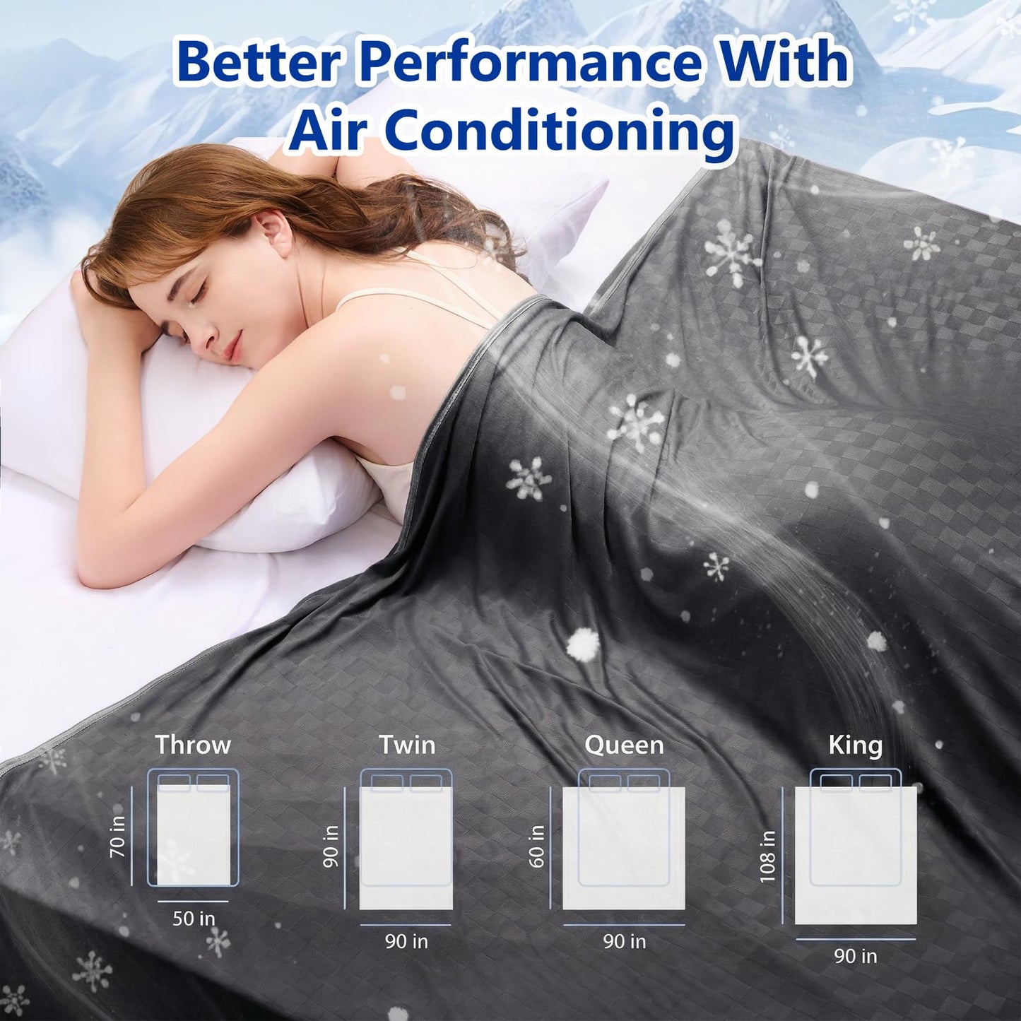 Topcee Cooling Blanket King Size- 100"x90" Summer Cooling Blanket for Hot Sleepers Arc-Chill Q-Max >0.45 Cool Fiber for Night Sweats, Soft Lightweight Sofa Blankets for Kid Adults