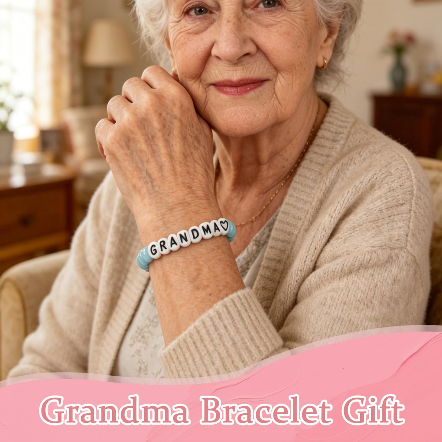 Mothers Day Birthday Gifts Basket for Grandma, New Grandma Gifts for Mothers Day, Grandmas Gift for Birthday, Grandmother Gift from Granddaughter Grandson Grandchildren Grandkids, Grandmas Presents