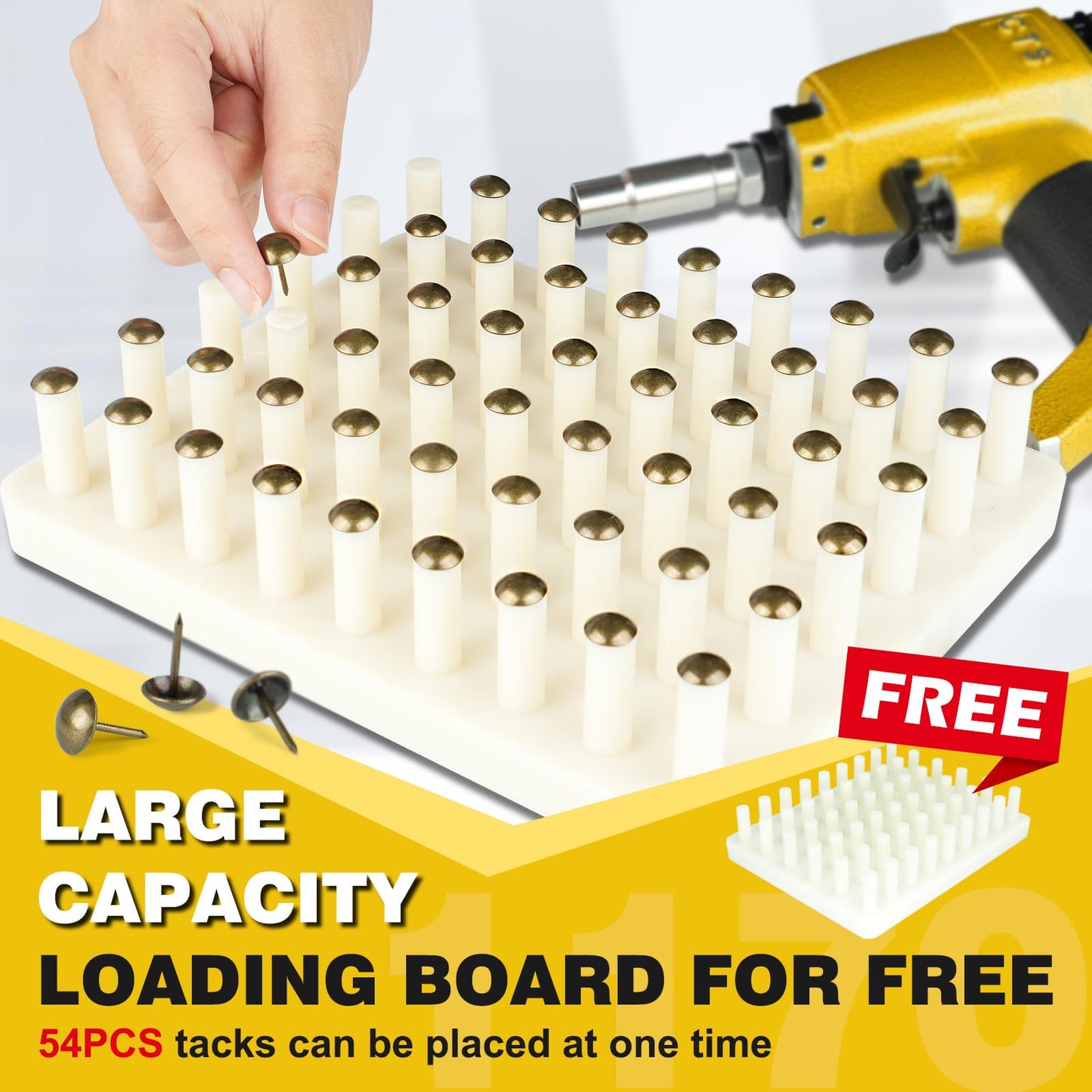 1170 Pneumatic Deco Nail Gun 7/16"(11.7mm) Head Diameter Air Power Tack Nail Gun for Upholstering, Sofa Leather, Furniture