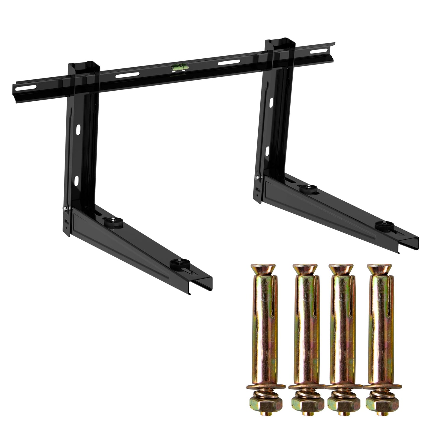 WeCooper Heavy Duty Mini Split Wall Mounting Bracket,Outdoor Air Conditioner Mount Condenser Bracket for 9000-36000BTU Universal Ductless Heat Pump,Compressors & HVAC Systems,Deep Black