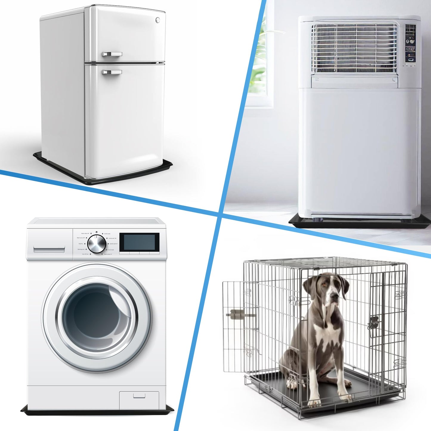 22'' x 21'' Mini Fridge Drip Pan, Large Drip Tray, Portable AC Drip Pan, Under Washer Pan, Dishwasher Pan, Oil Drain Pans for Changing Oil(2 PCS)
