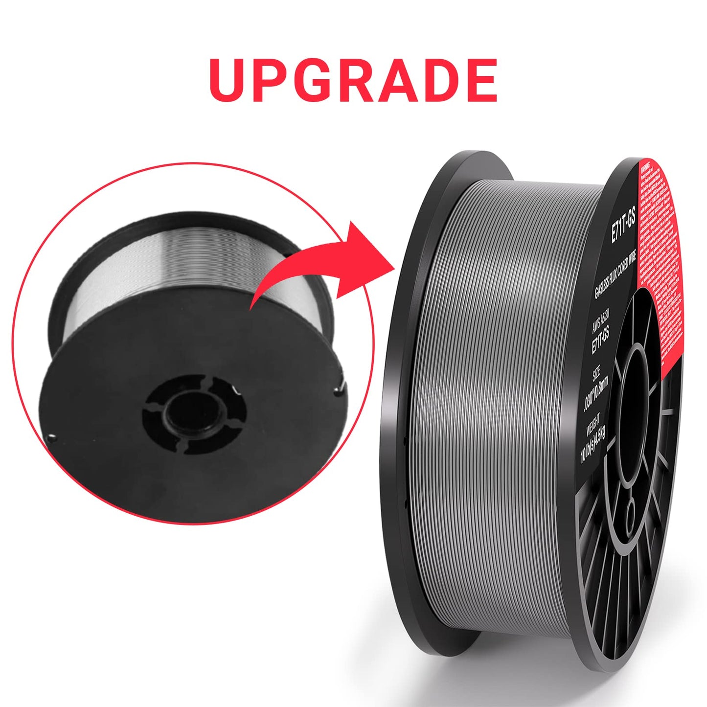 0.030 Flux core Welding Wire, 1 Spools E71T-GS 10lbs(4.5kg) Low Splatter gasless Carbon Steel Mig Welding Wire Compatible