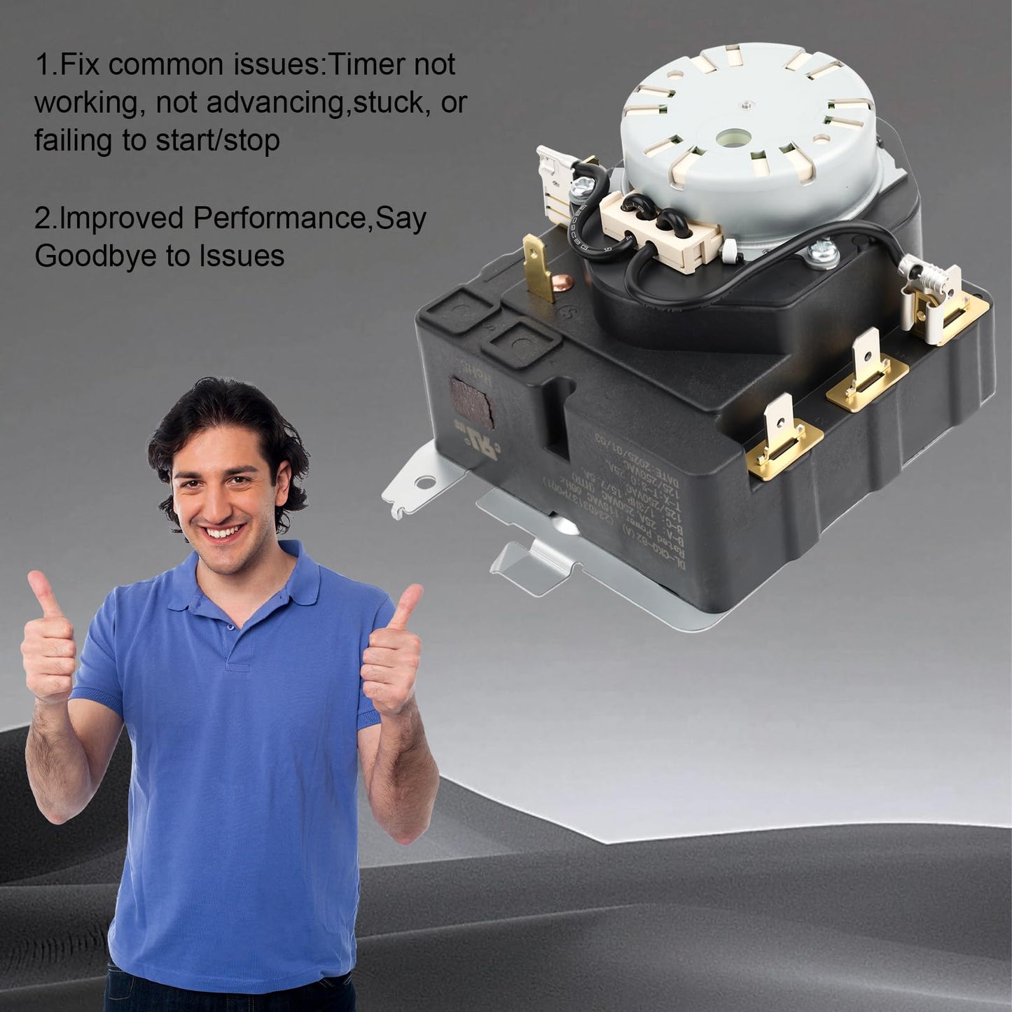 TMD1EM35/WE04X25280/234D2377P005 -Upgraded OEM Dryer Timer Replacement Compatible with GE GTD33EASK0WW GTX22EASK0WW GTX33EASK0WW HTX21EASK0WW & More | High-Performance Part with 1-Year Warranty