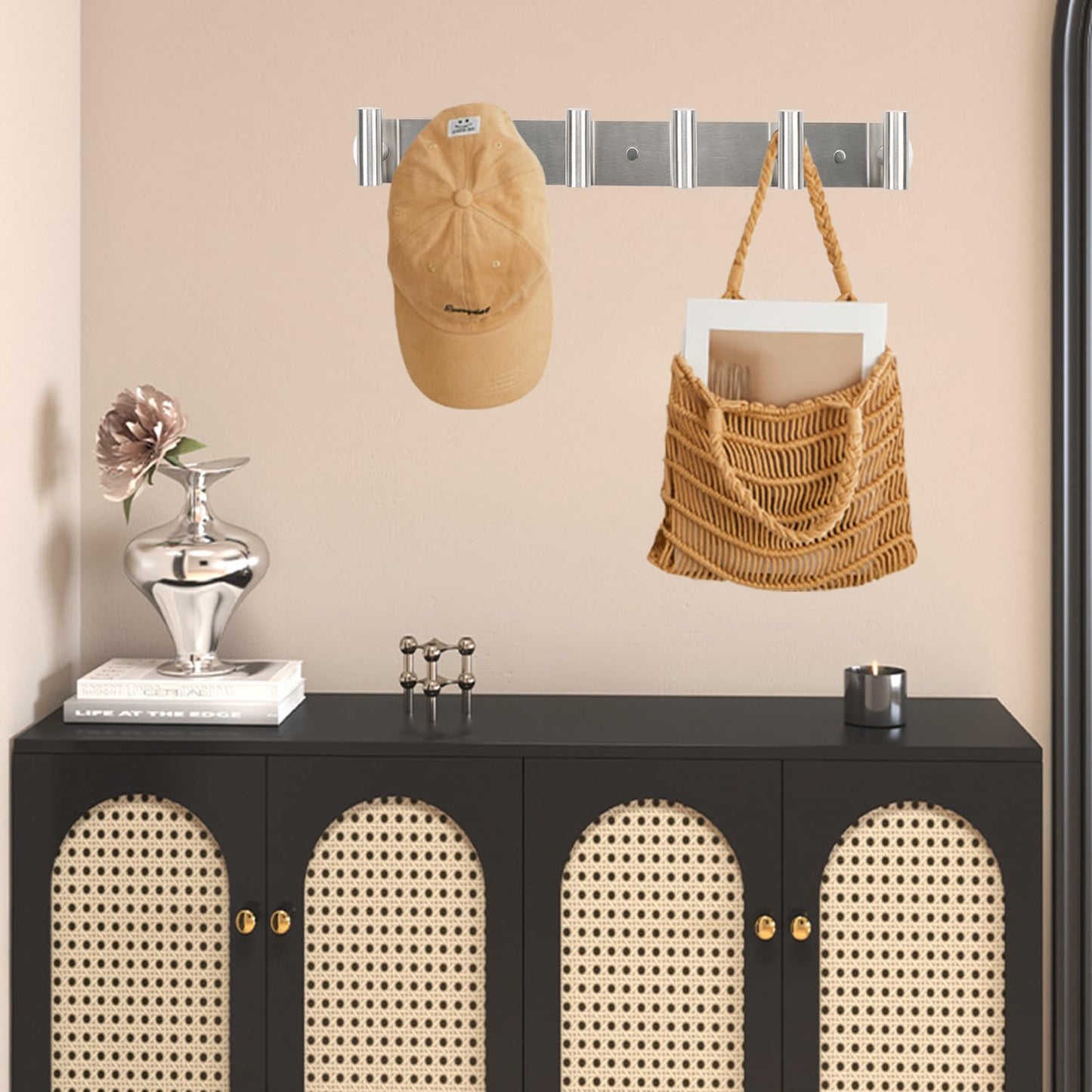 Vanloory Coat Hook Rack, Wall Mounted Coat Rack with 12 Hooks, Heavy Duty Towel Hook Rack Wall Hooks for Hanging Coat, Stainless Steel Coat Hanger for Bathroom Entryway Mudroom(Brushed Nickel)