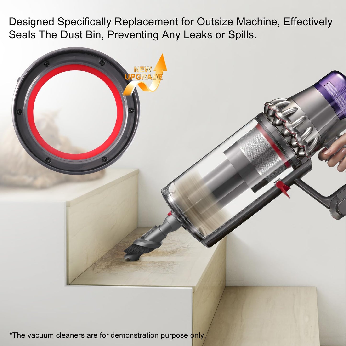 Upgraded SV16 SV29 Dust Bin Sealing Ring Compatible with Dyson Outsize Canister Replacement Part, Compatible with Outsize V11/Gen 5/Absolute/Absolute Dustbin Seal Ring Accessories 970422 970423