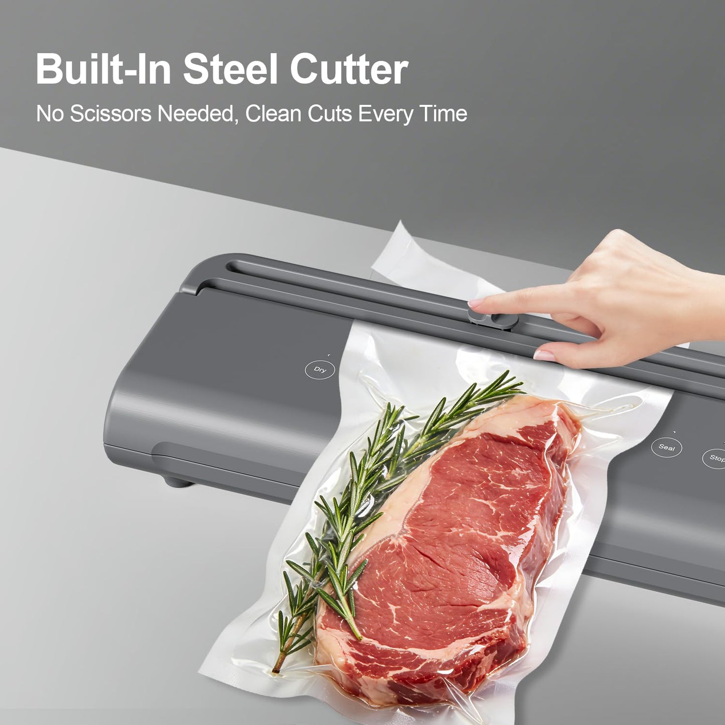 HOTSPIRE Food Vacuum Sealer Machine, Powerful & Continuous Vacuum Sealing for Kitchen Storage & Meal Prep, Wet & Dry Food Sealing, Detachable Upper & Lower Design for Easy Cleaning, Includes 50 Bags