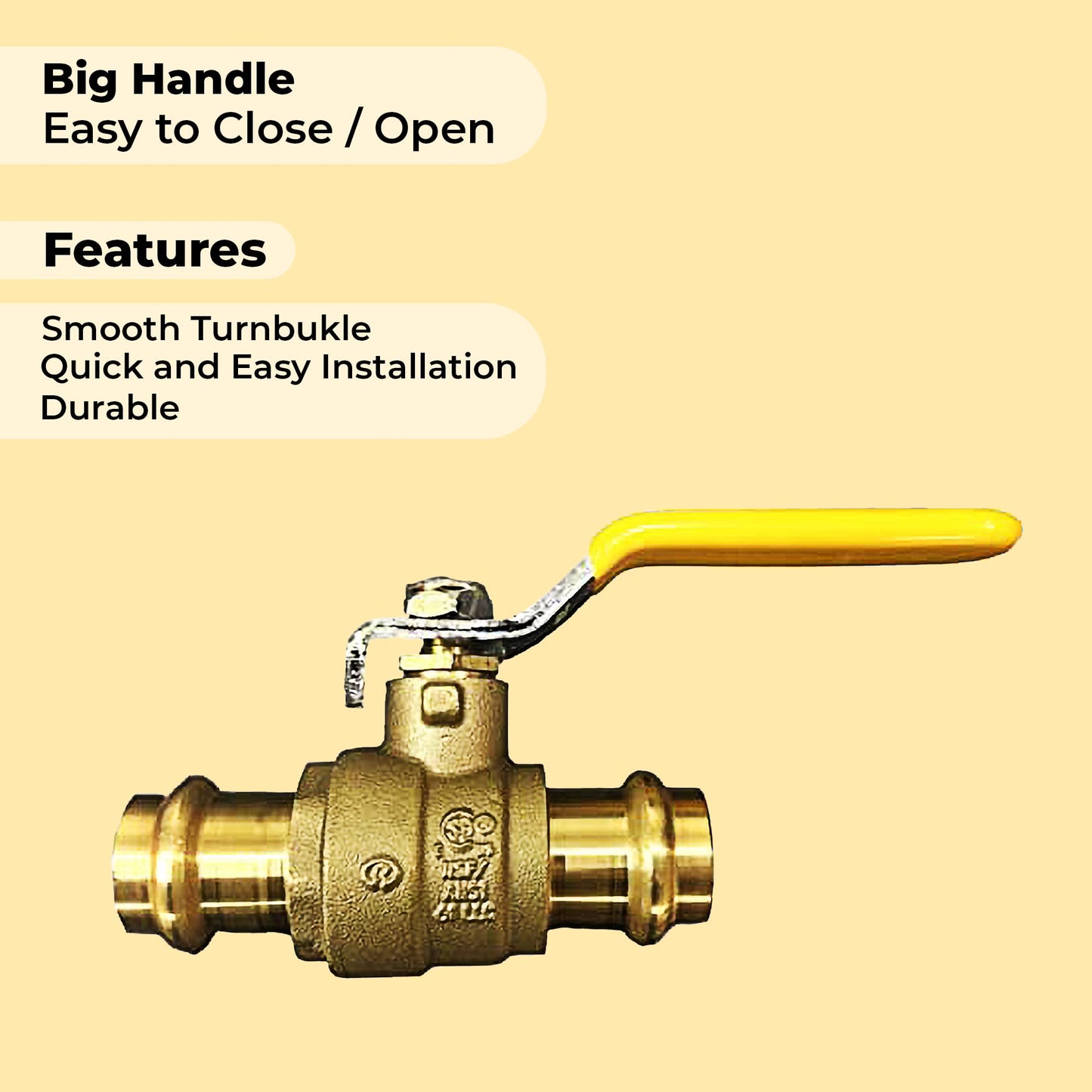 1/2" Propress Brass Ball Valve - Press Shut Off Ball Valve with EPDM O-ring Fit Both End For Pex Tubing - Premium Water Stop Shut Off Tool with 1/2” In. Connections - Pack of 10