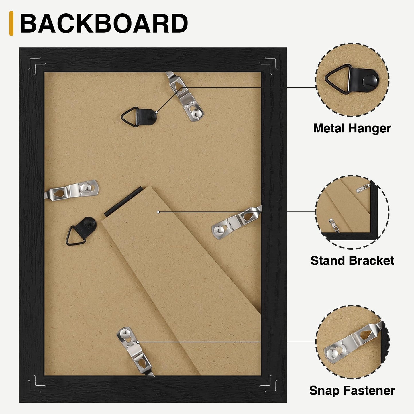 Vittanly 5x7 Picture Frames Set of 12, Display 4x6 Pictures with Mat or 5x7 without Mat, Engineered Wood with Shatter Resistant Plexiglass, Wall or Tabletop Photo Frames, Black