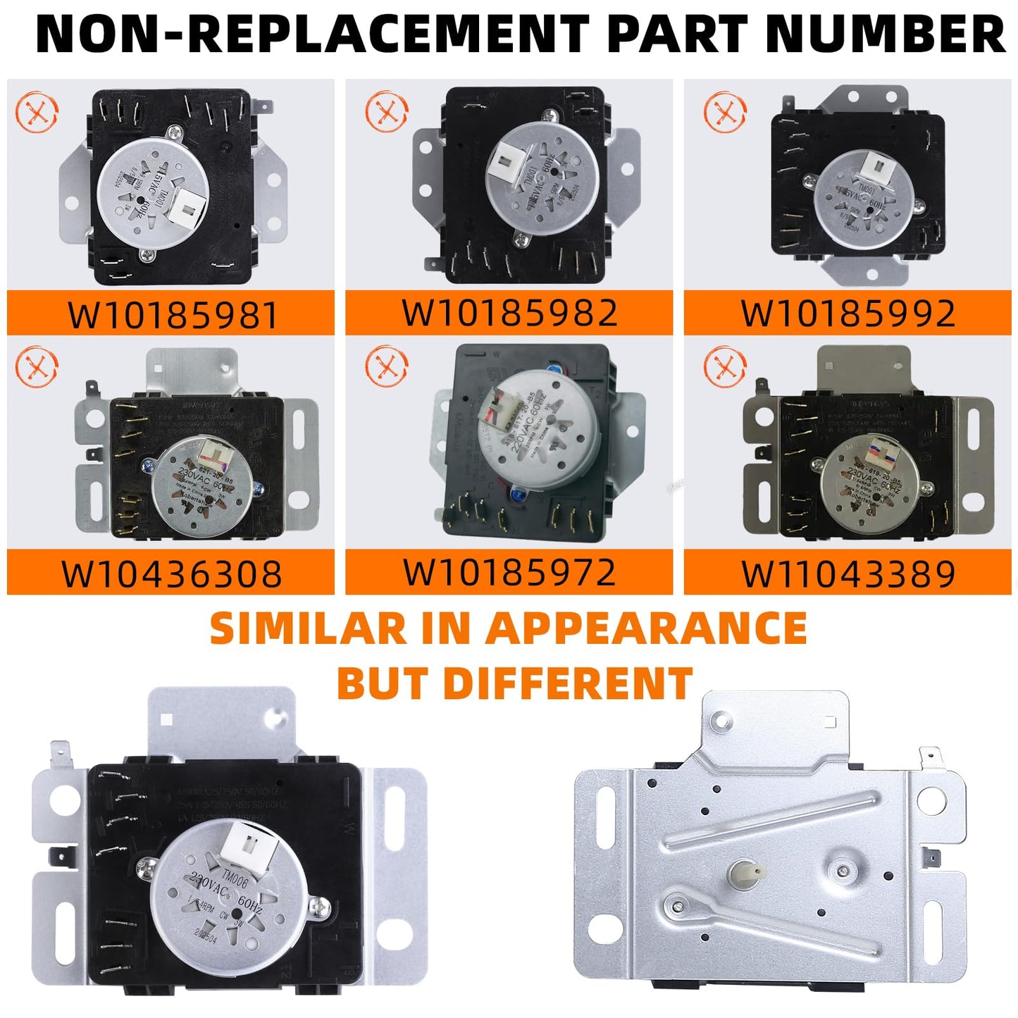 NED4655EW1 W10745655 PS11731366 Dryer Timer Suitable with Amana Dryer Timer Replacement NED4655EW1 for Amana Dryer Parts for Whirlpool 4KWED4605FW0 for Roper Timers W10857612 AP6003908 EAP11731366