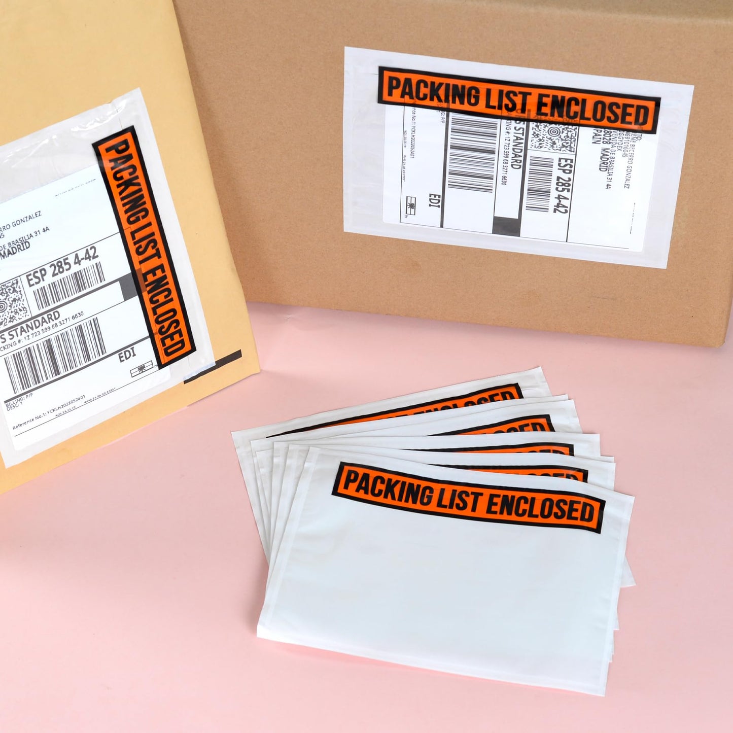 1000 PCS 7.5"x 5.5" Clear Self-Adhesive Packing List Envelopes - Plastic Shipping/Mailing Pouch Enclosed Bags for Packing Slips Invoice